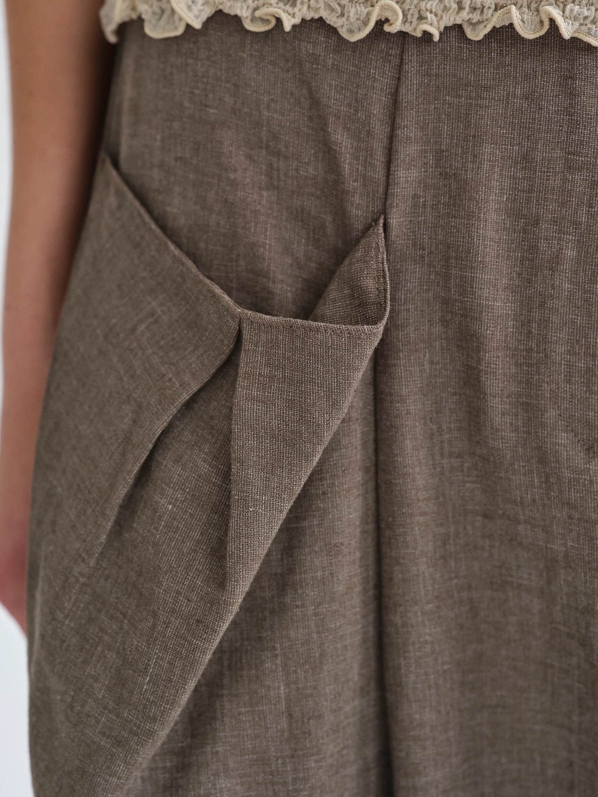 Patch Pocket Trousers, Bistre - Image 3