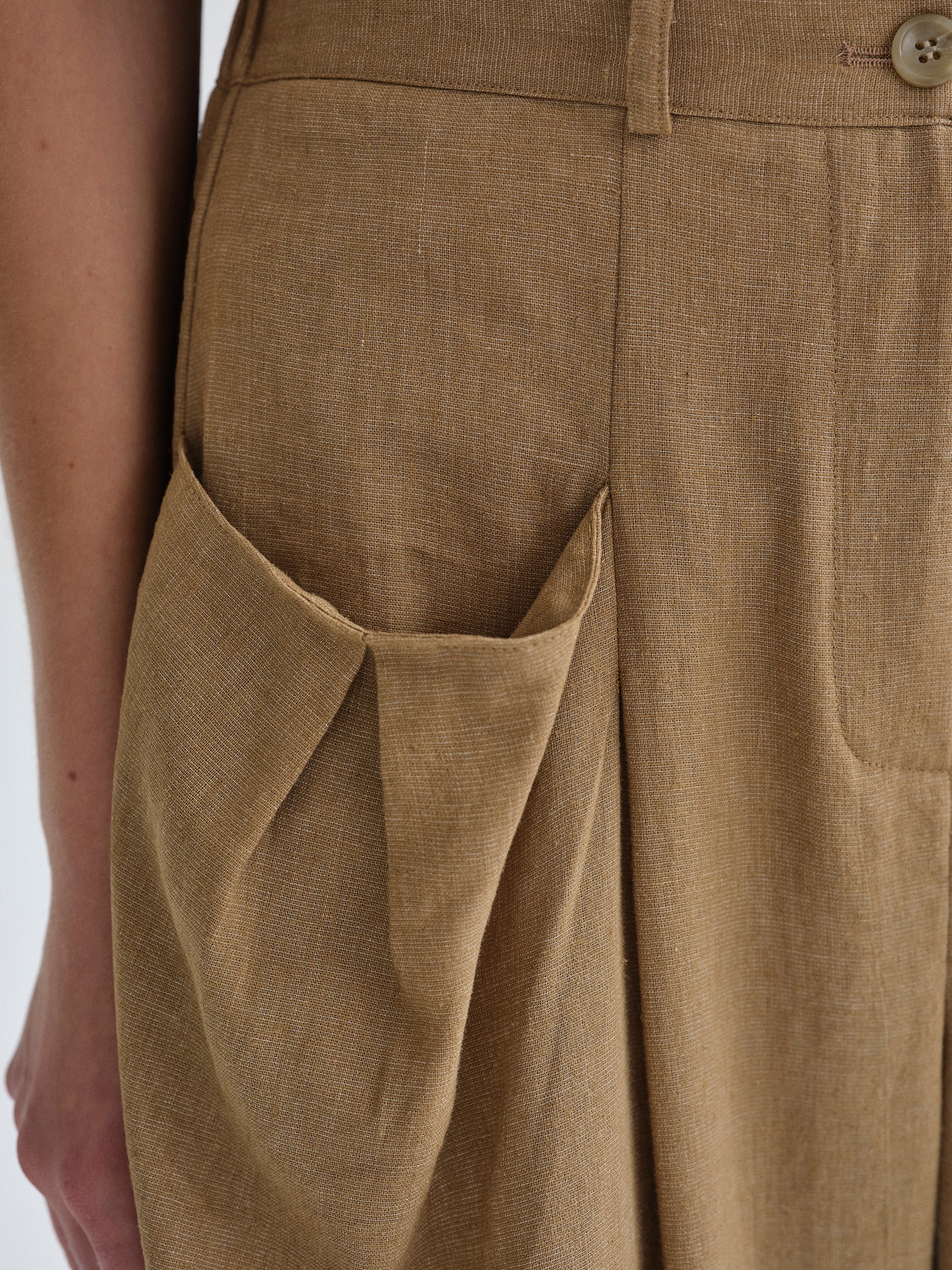 Patch Pocket Trousers, Tan - Image 2