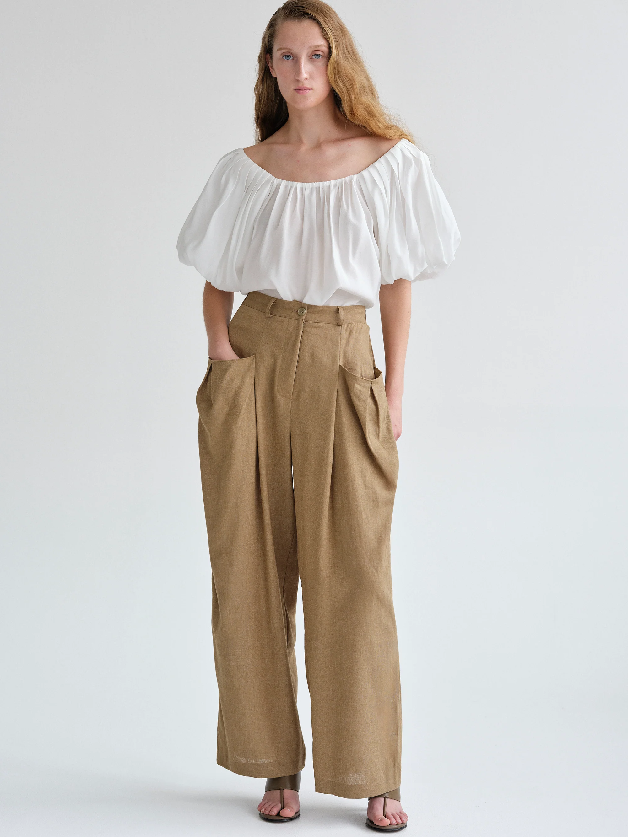 Patch Pocket Trousers, Tan - Image 4
