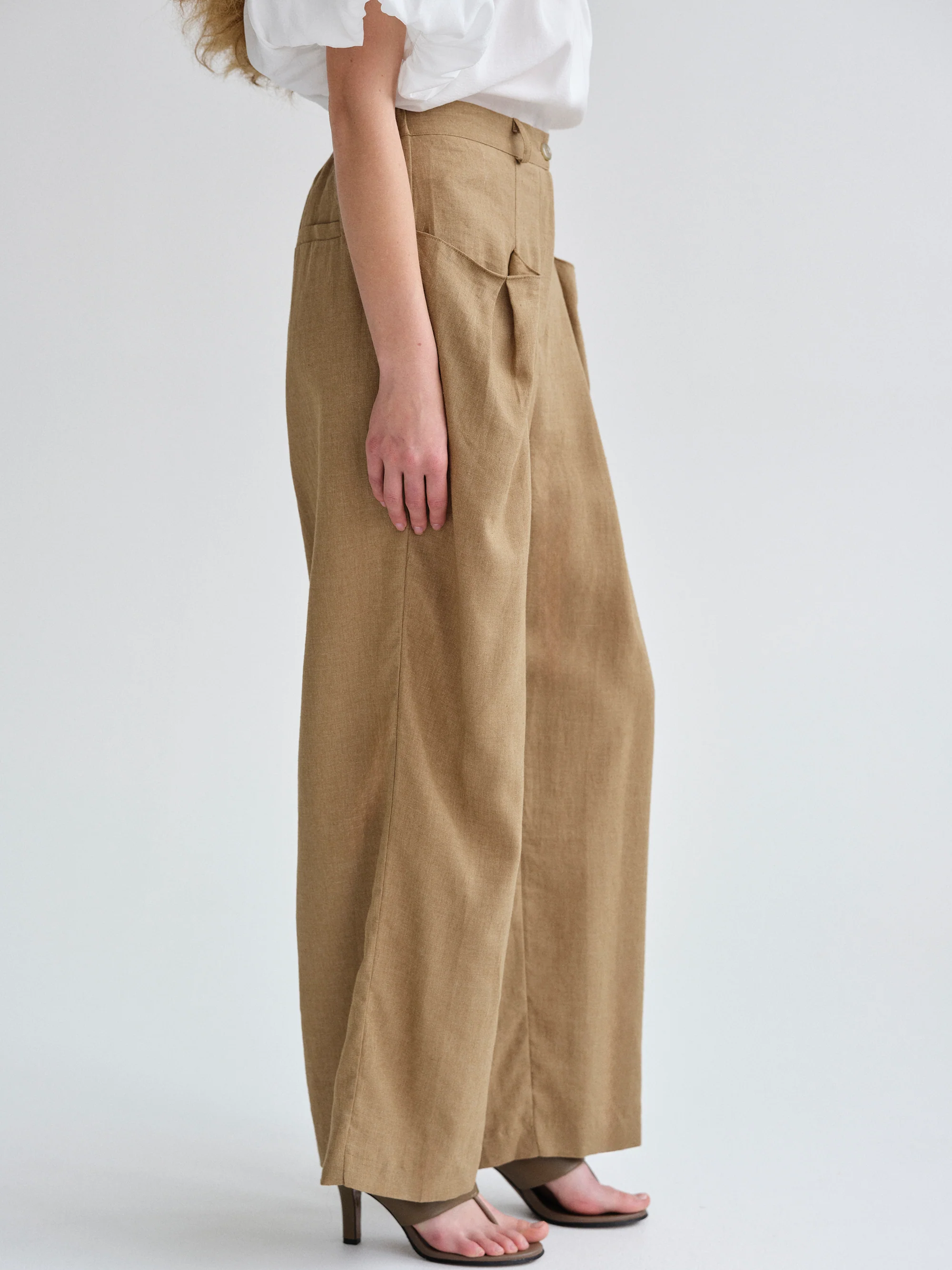 Patch Pocket Trousers, Tan - Image 5