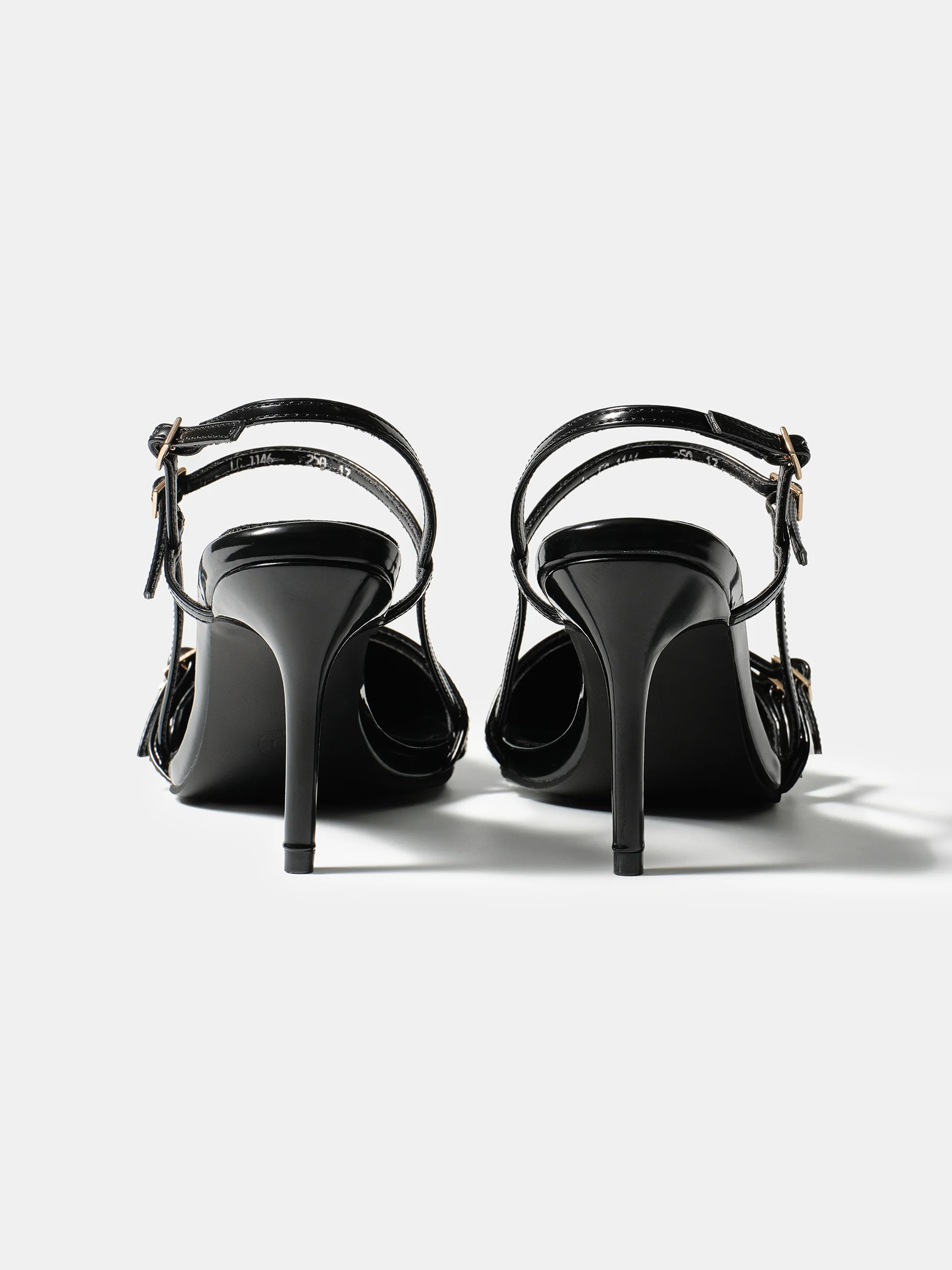 Patent Slingback Stiletto Heels, Black - Image 6