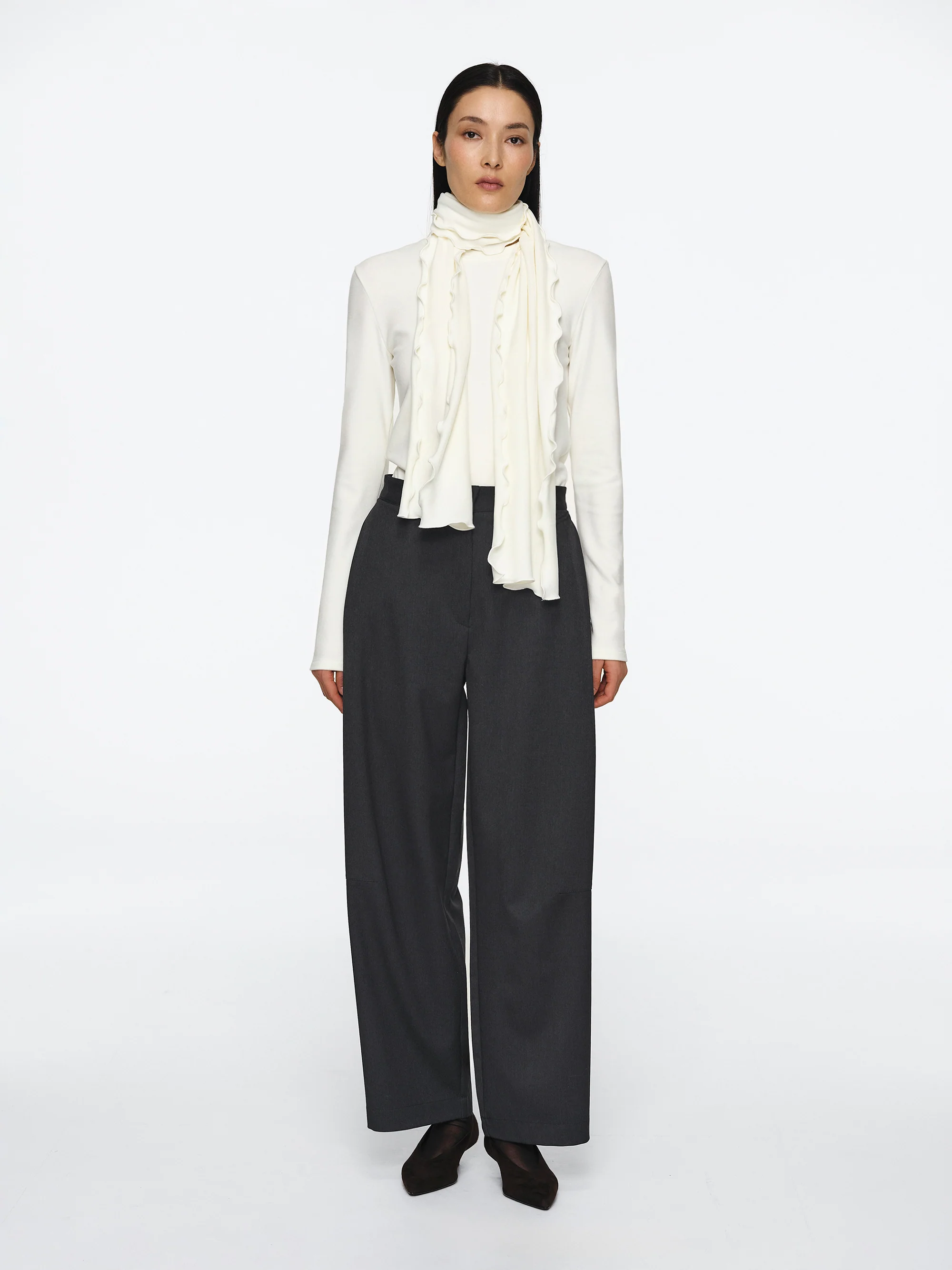 Peached Cotton Jersey T-Shirt, Ivory - Image 2