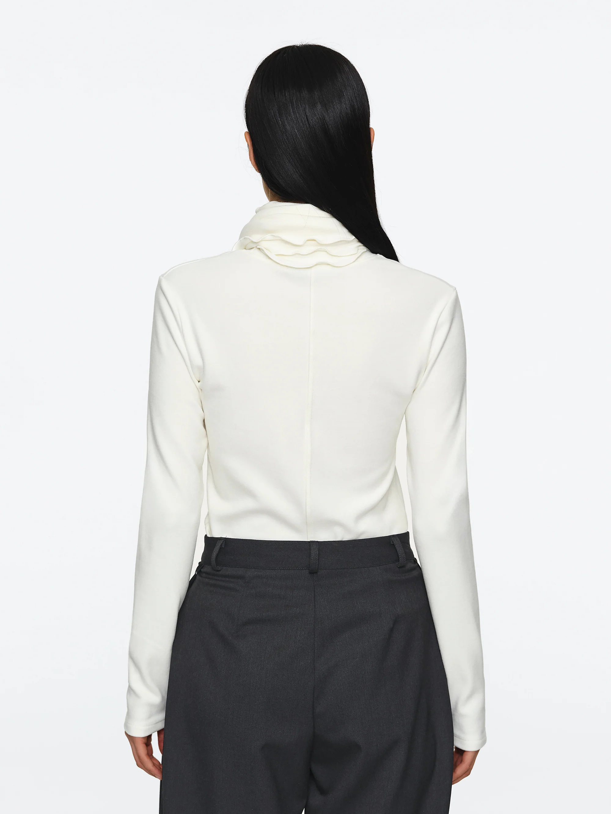 Peached Cotton Jersey T-Shirt, Ivory - Image 5