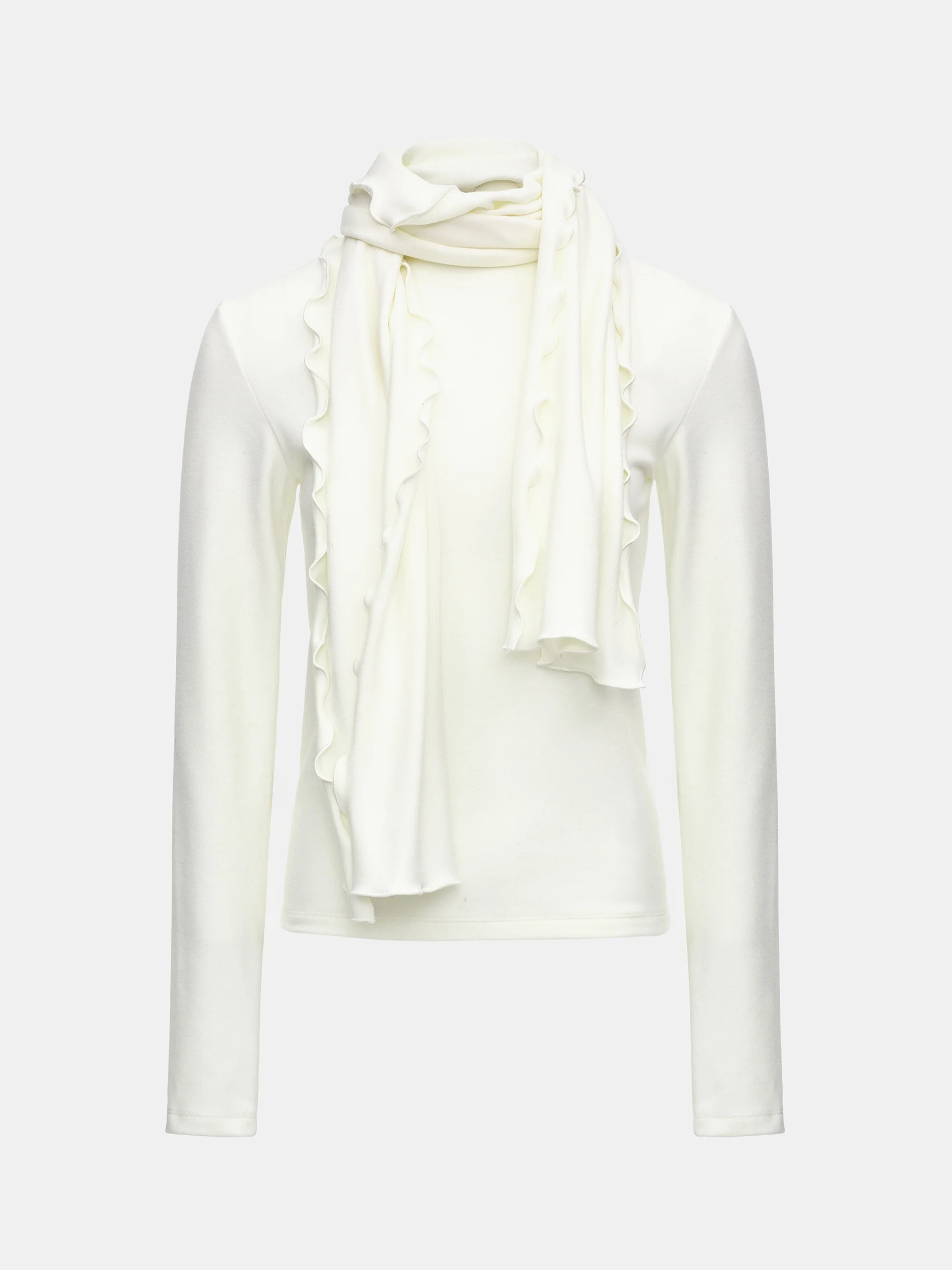 Peached Cotton Jersey T-Shirt, Ivory - Image 6