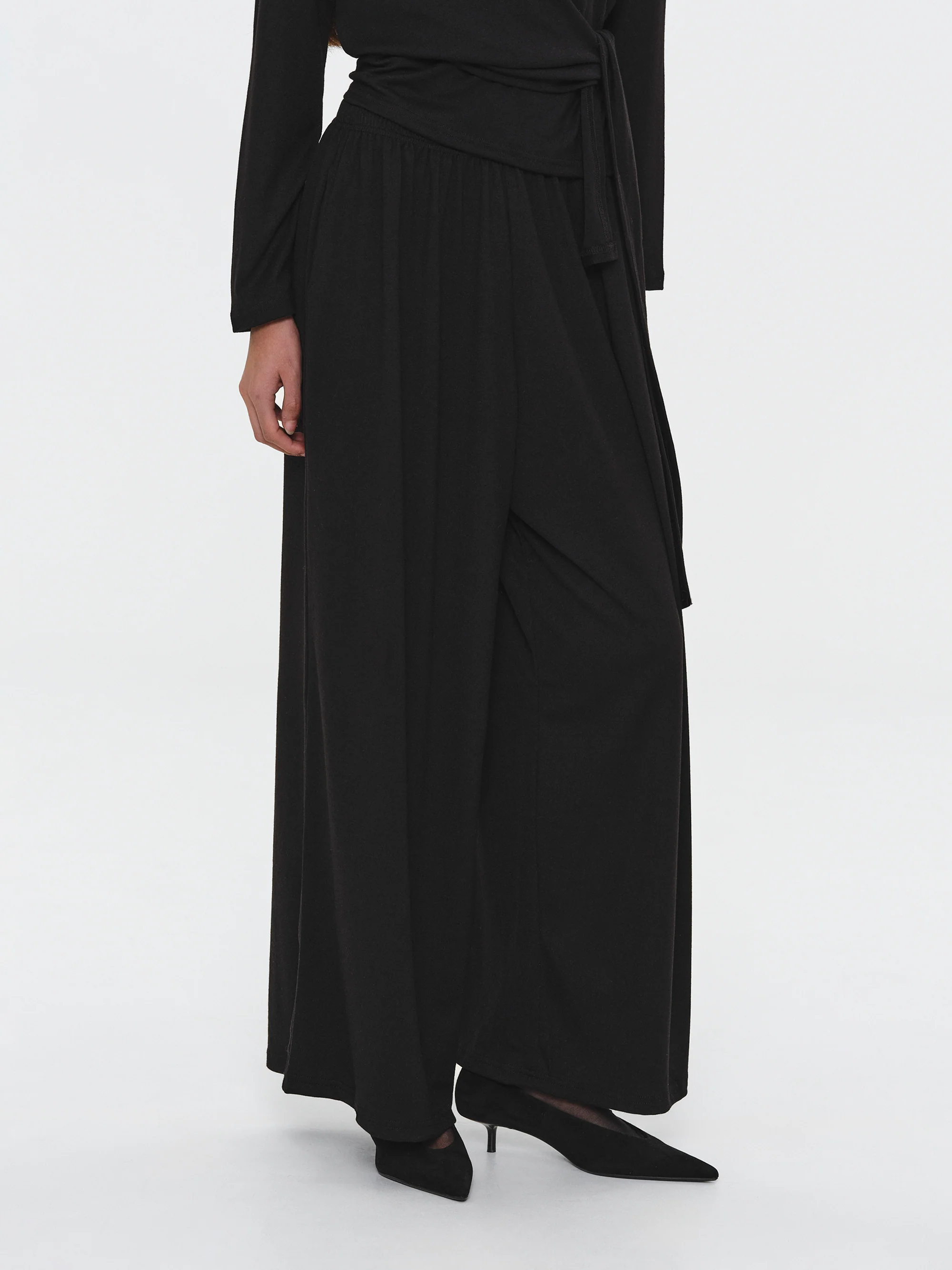 Peached Jersey Lounge Pants, Black