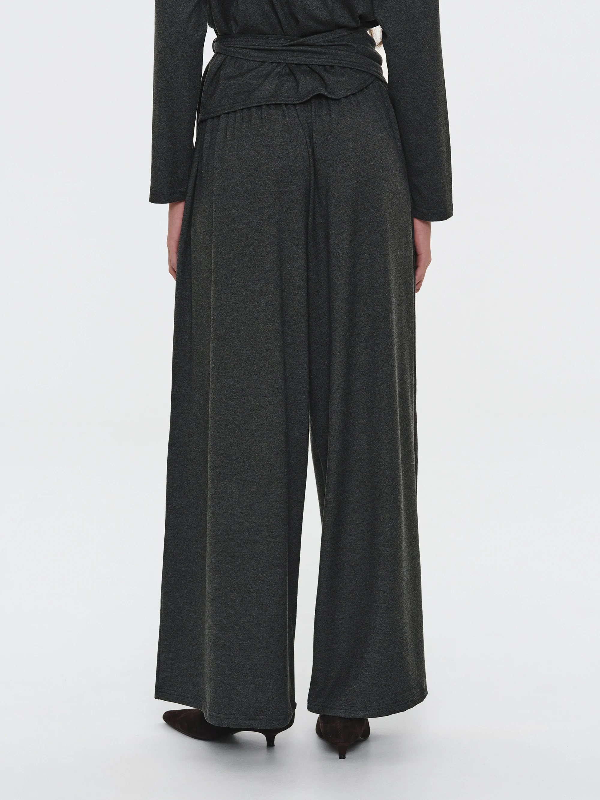 Peached Jersey Lounge Pants, Charcoal - Image 2