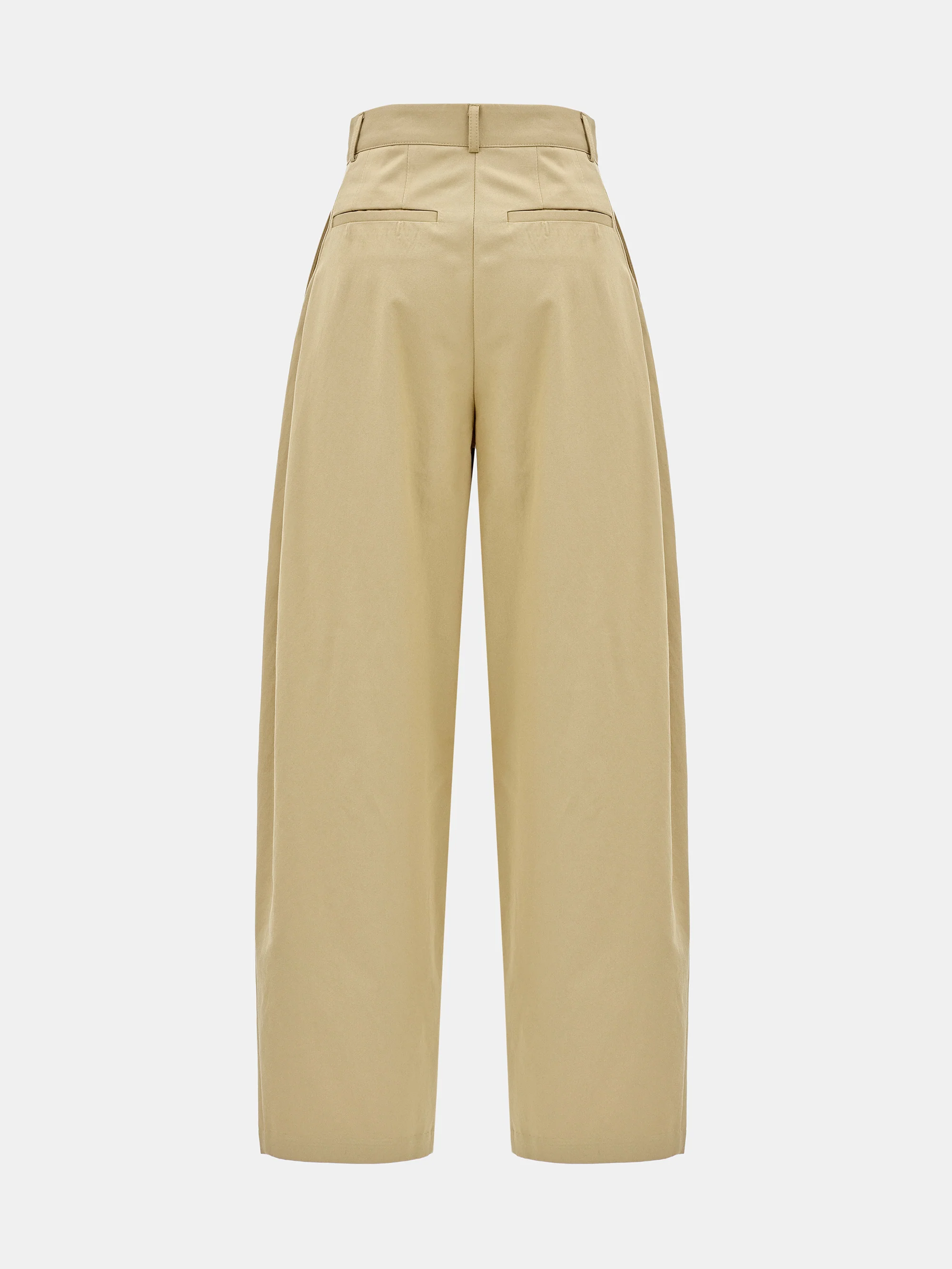 Pintuck Wide-Leg Trousers, Beige - Image 7