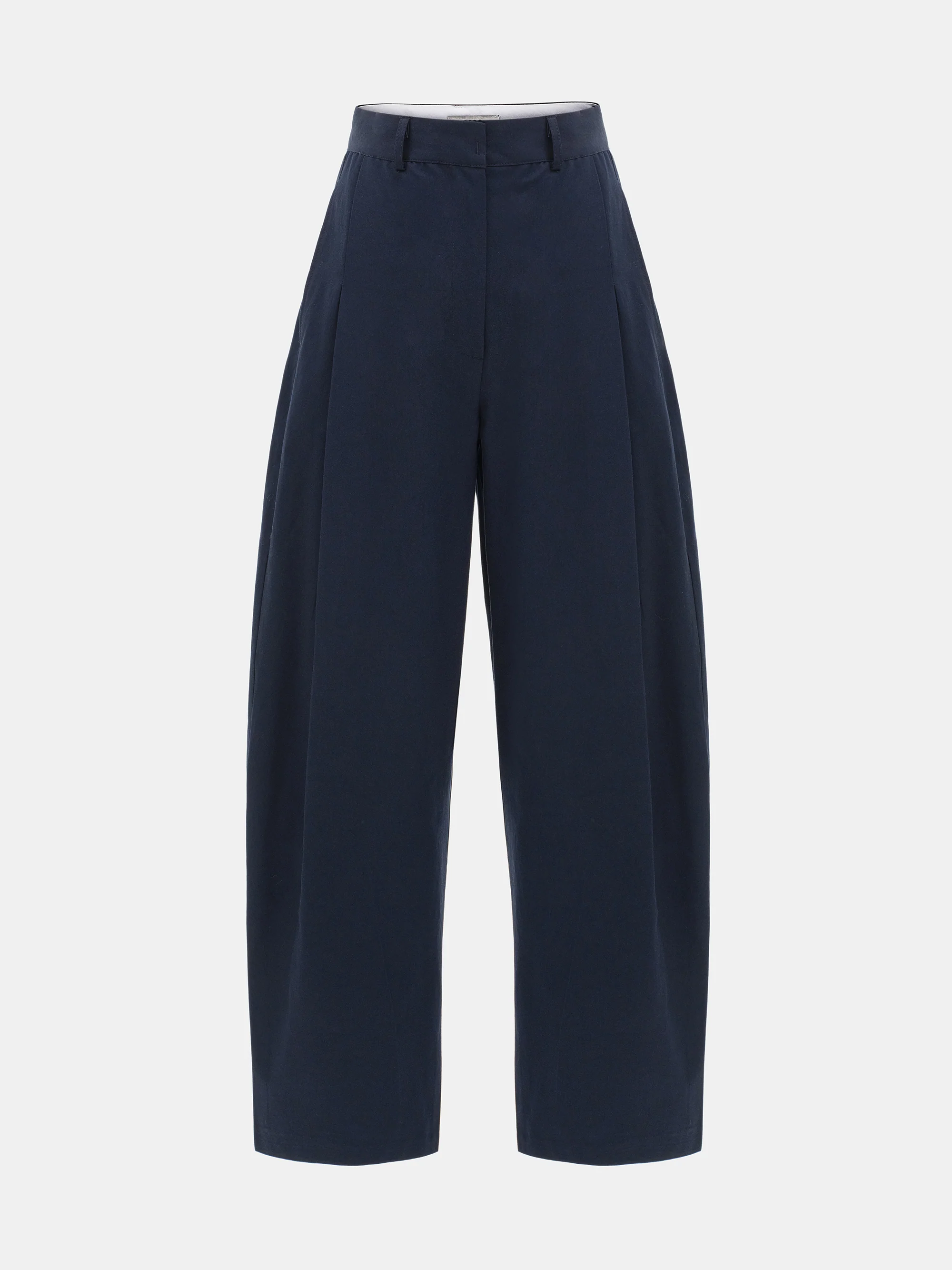 Pintuck Wide-Leg Trousers, Navy - Image 5