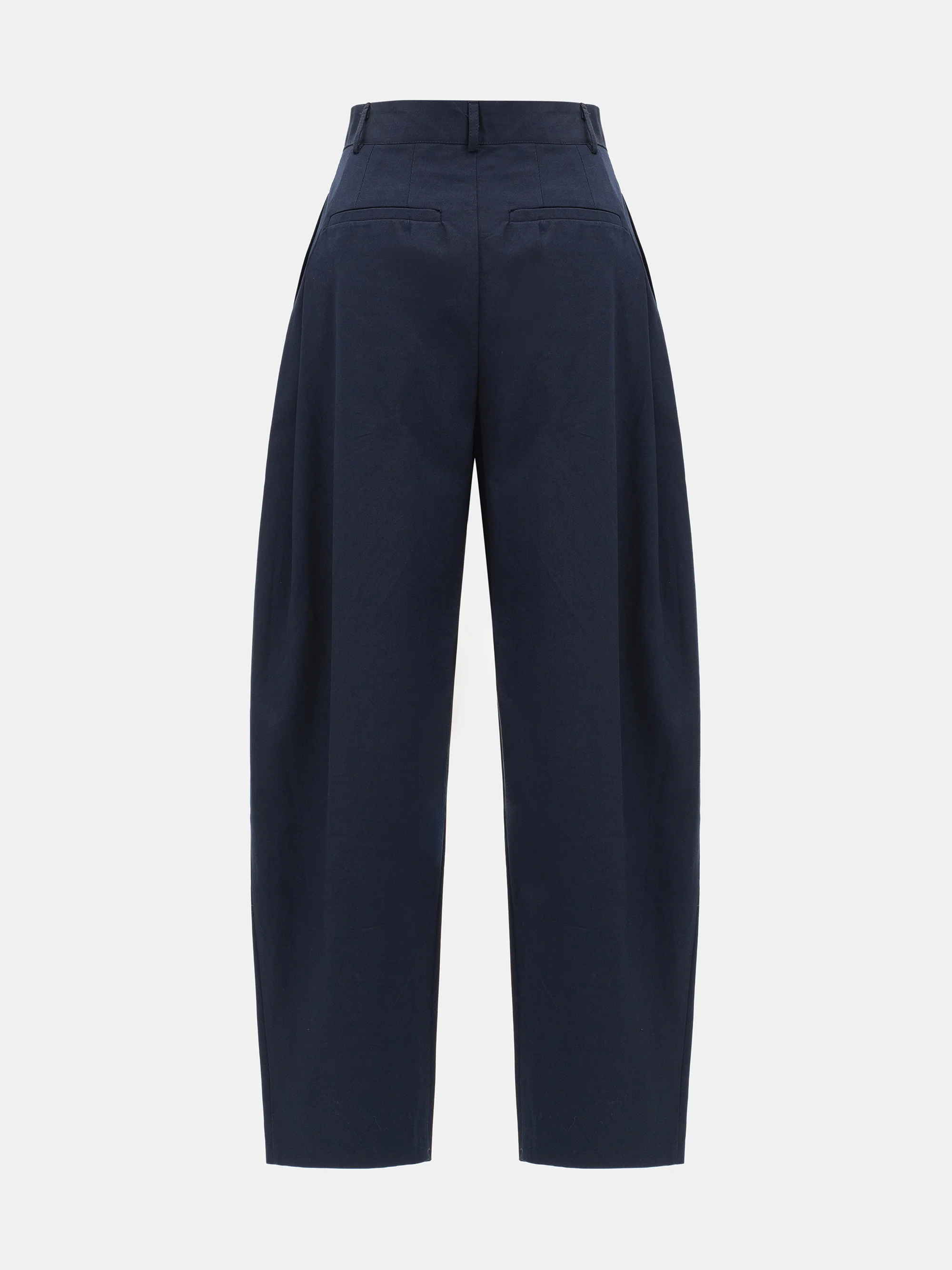 Pintuck Wide-Leg Trousers, Navy - Image 6