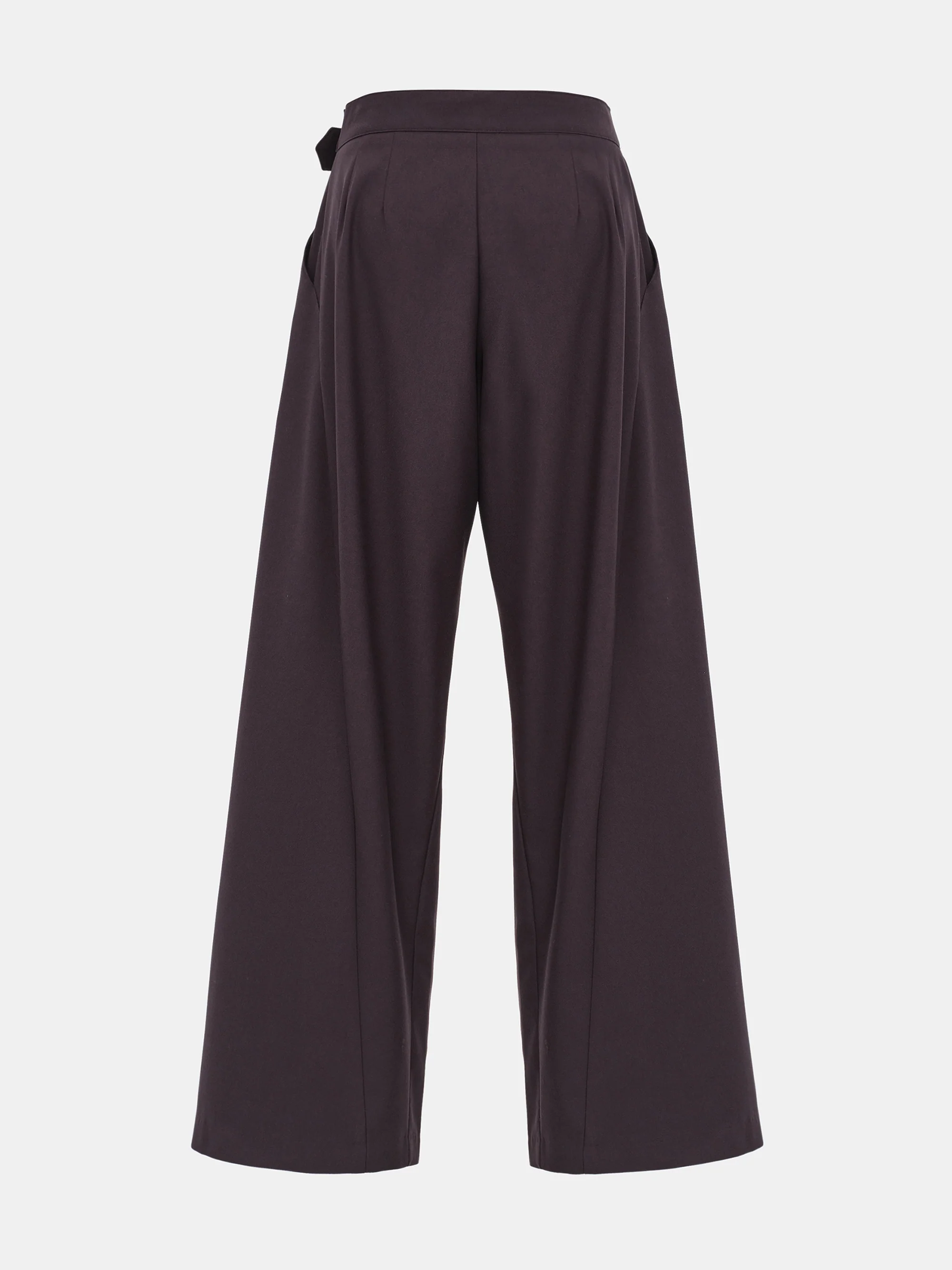 Pleated Belted Trousers, Wine - Image 6