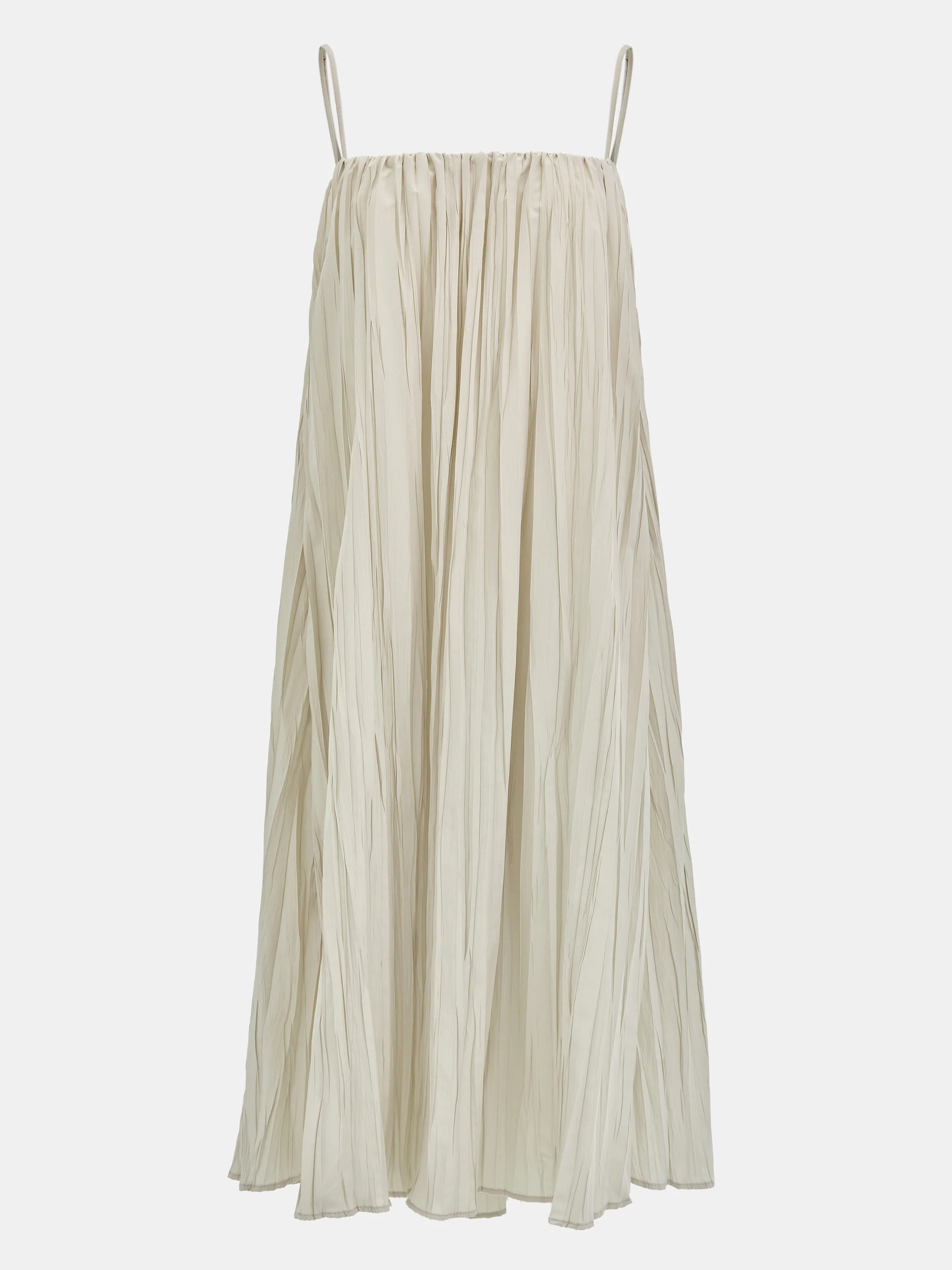 Pleated Camisole Dress, Alabaster - Image 8