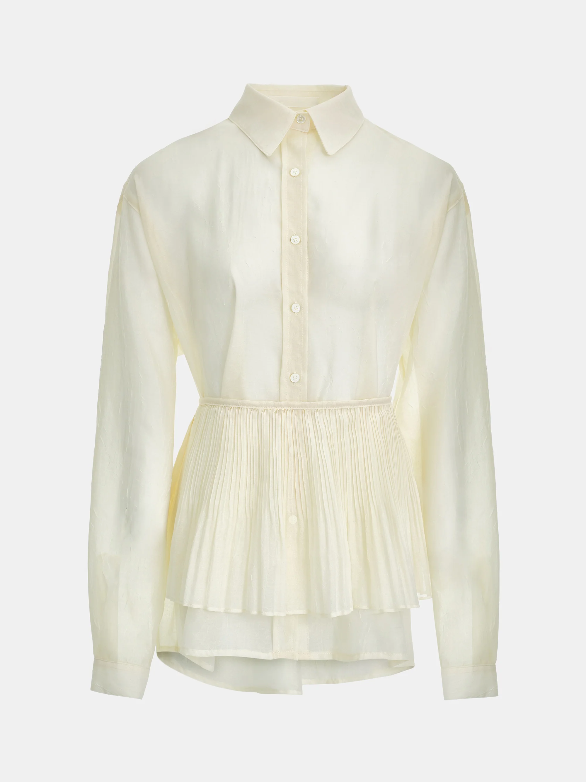 Pleated Panel Shirt, Ivory - Image 5