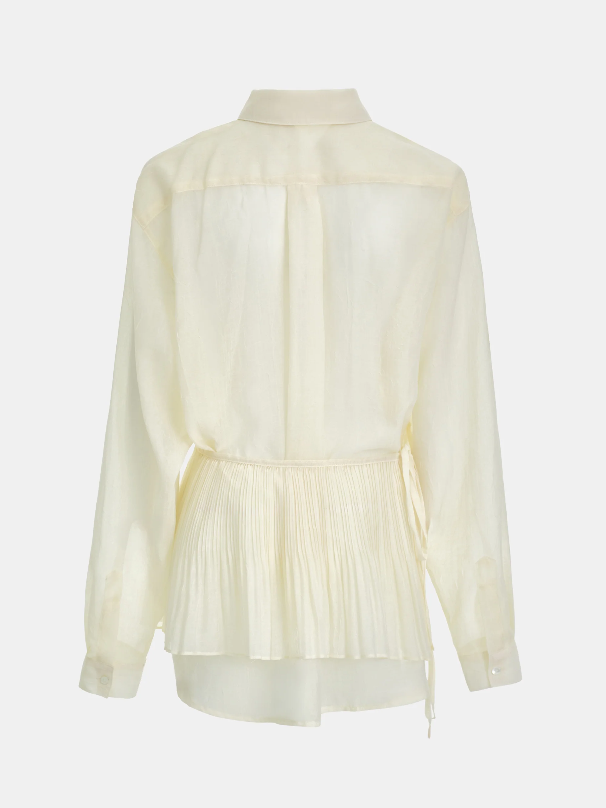 Pleated Panel Shirt, Ivory - Image 6