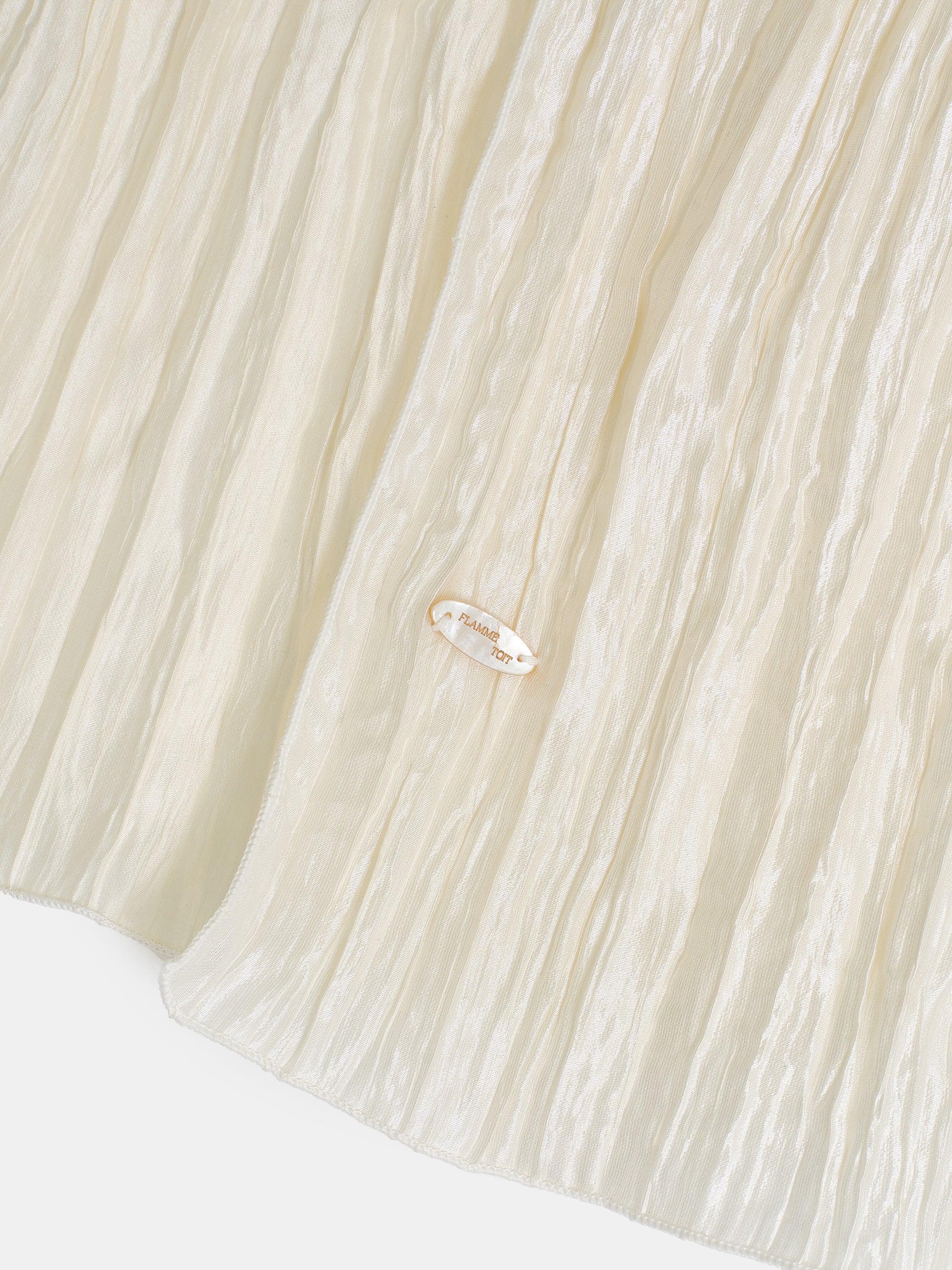 Pleated Scarf, Ivory - Image 3