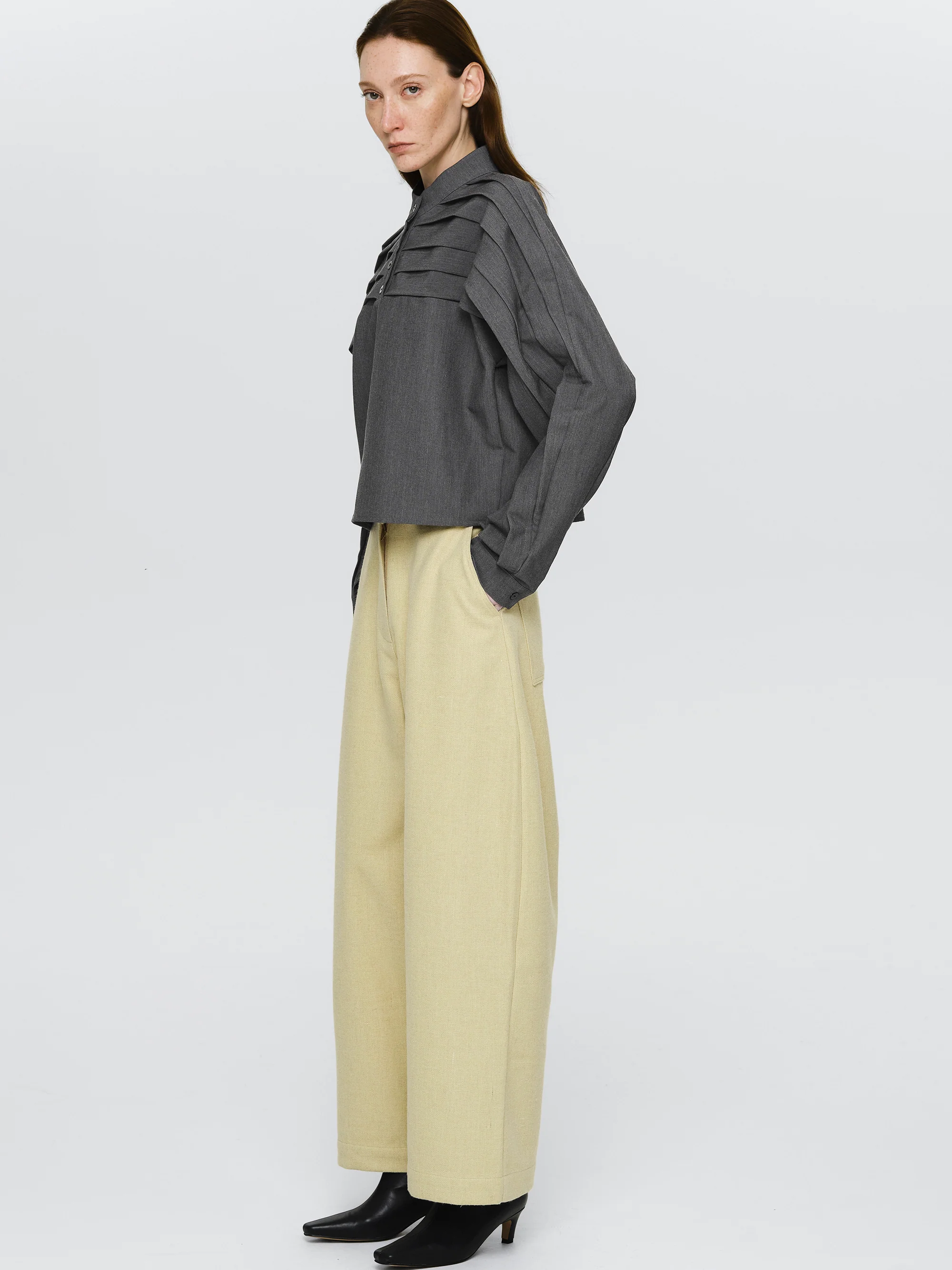 Pleated Top, Grey - Image 3