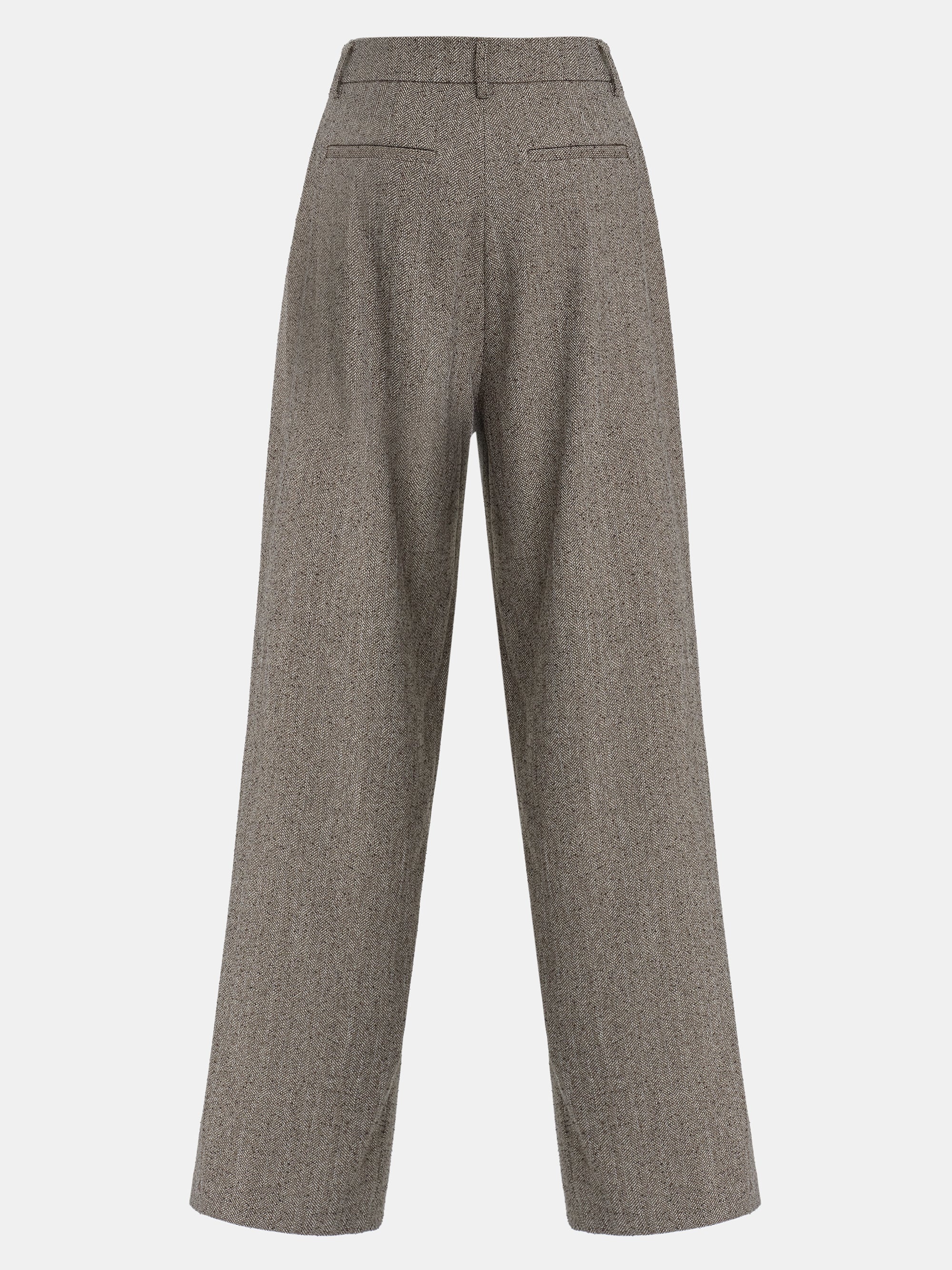 Pleated Trousers, Beige Melange - Image 5