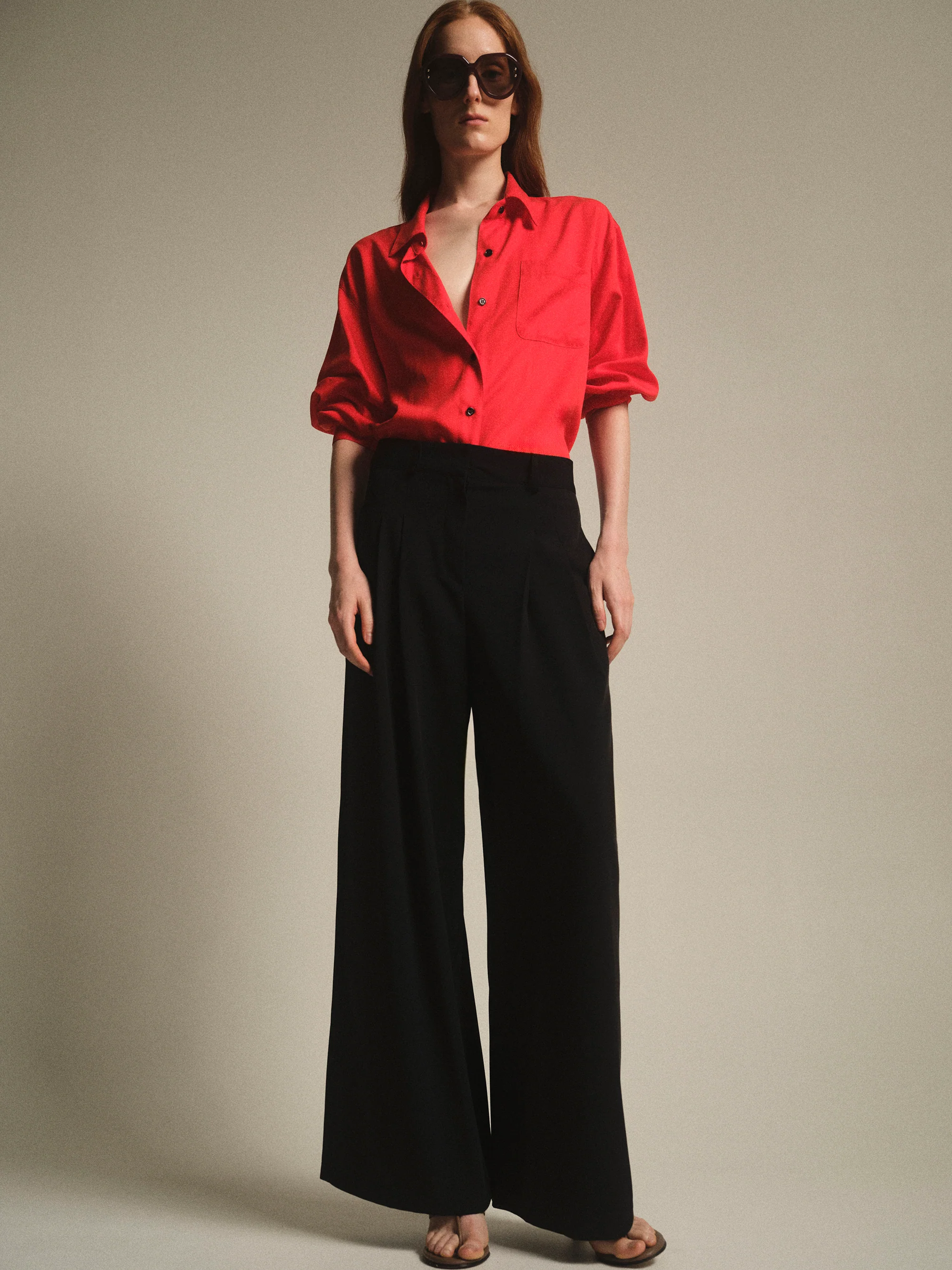 Pleated Trousers, Black