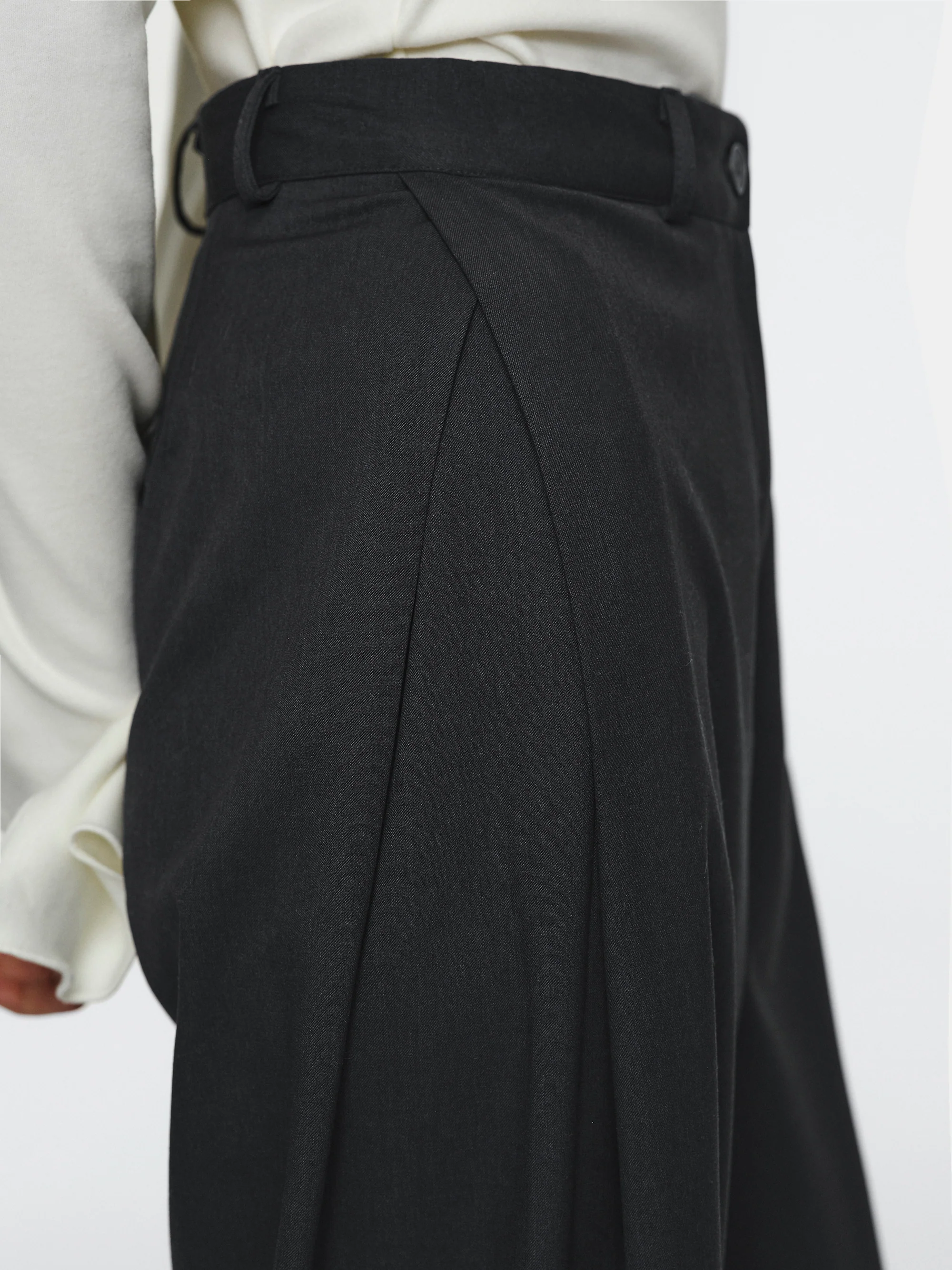 Pleated Trousers, Charcoal Grey - Image 3