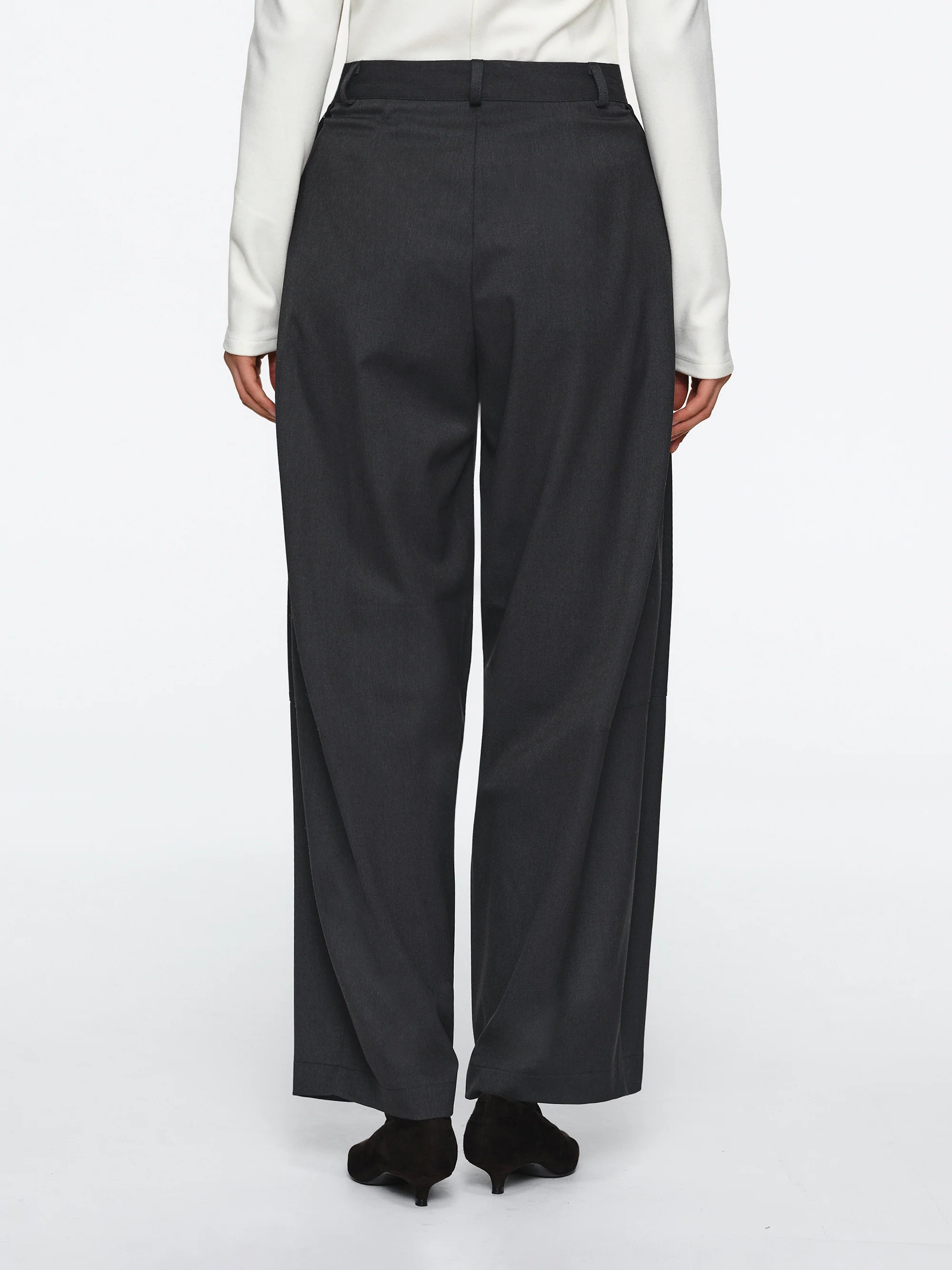 Pleated Trousers, Charcoal Grey - Image 4