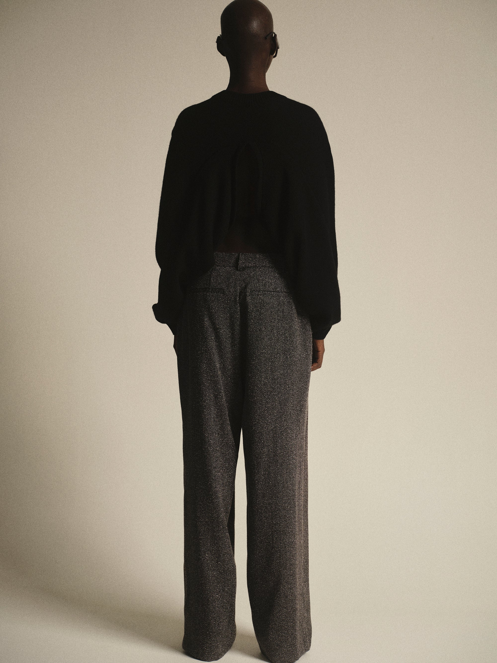 Pleated Trousers, Grey Melange - Image 4