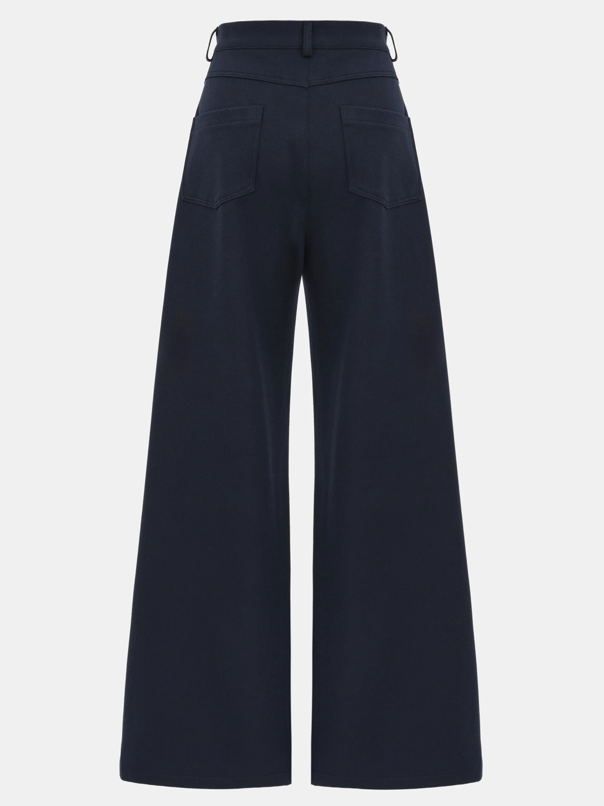 Pleated Trousers, Navy - Image 6