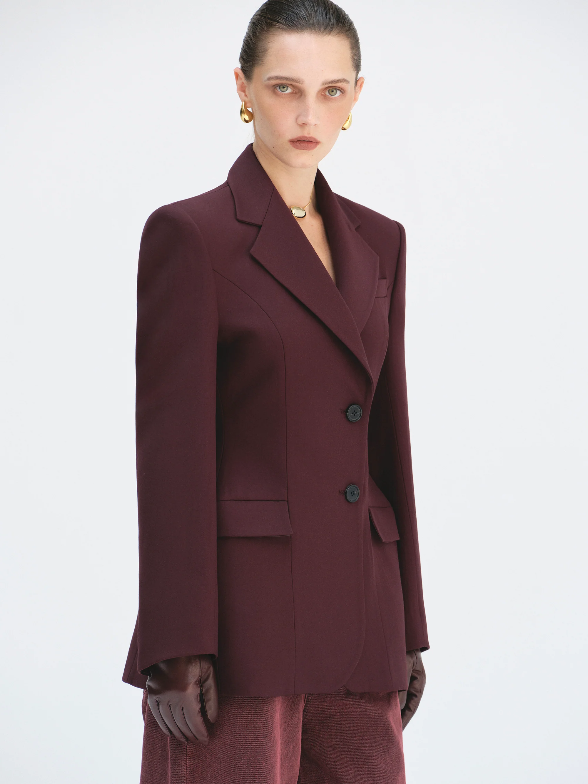 Poldo Hourglass Blazer, Merlot - Image 4
