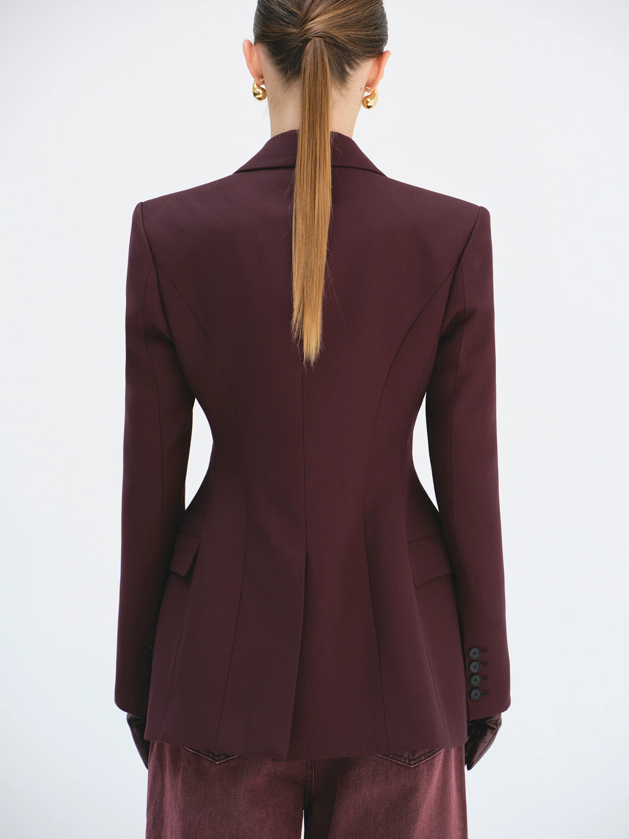 Poldo Hourglass Blazer, Merlot - Image 5