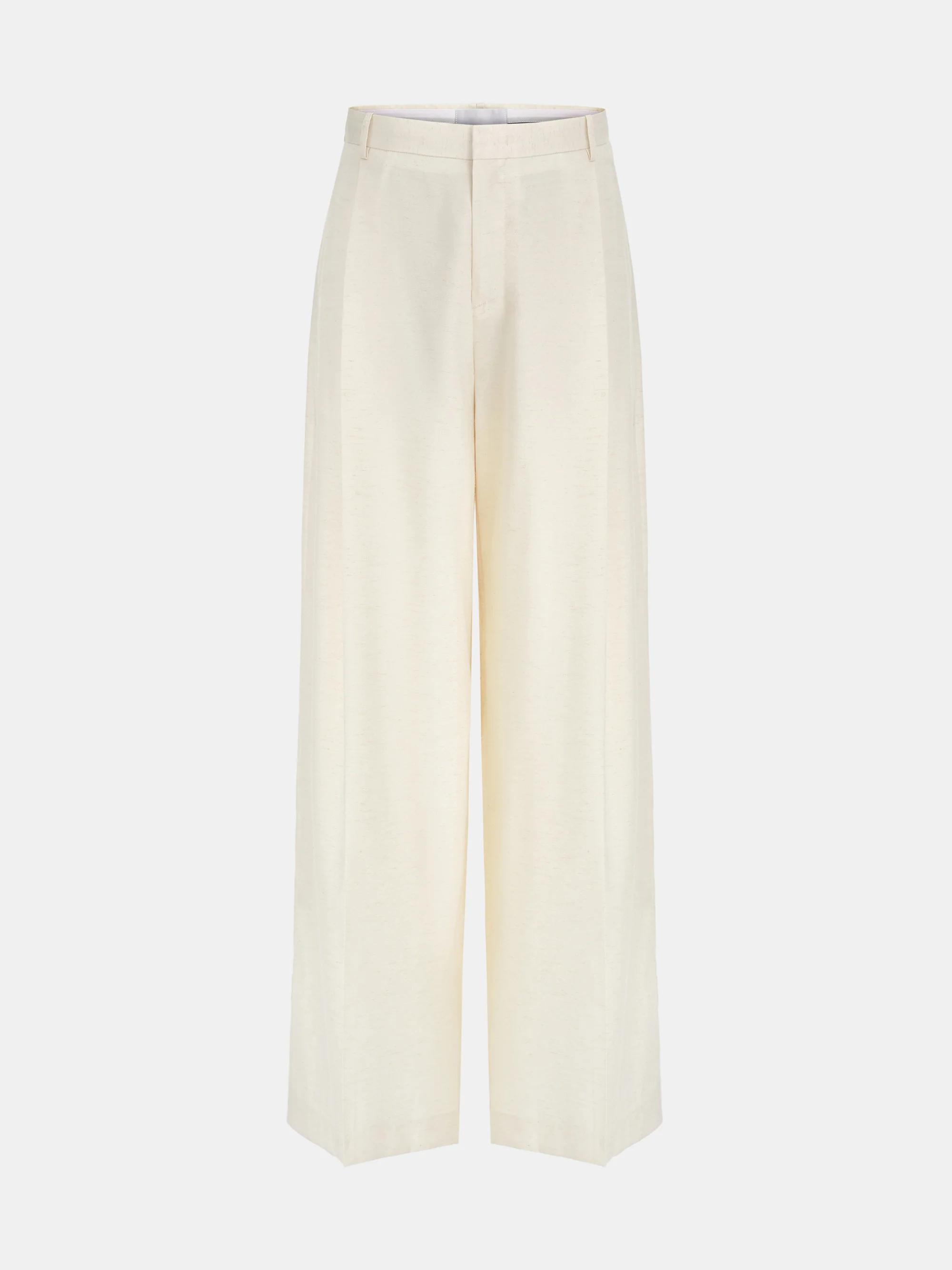Press-Crease Tailored Trousers, Cream - Image 6