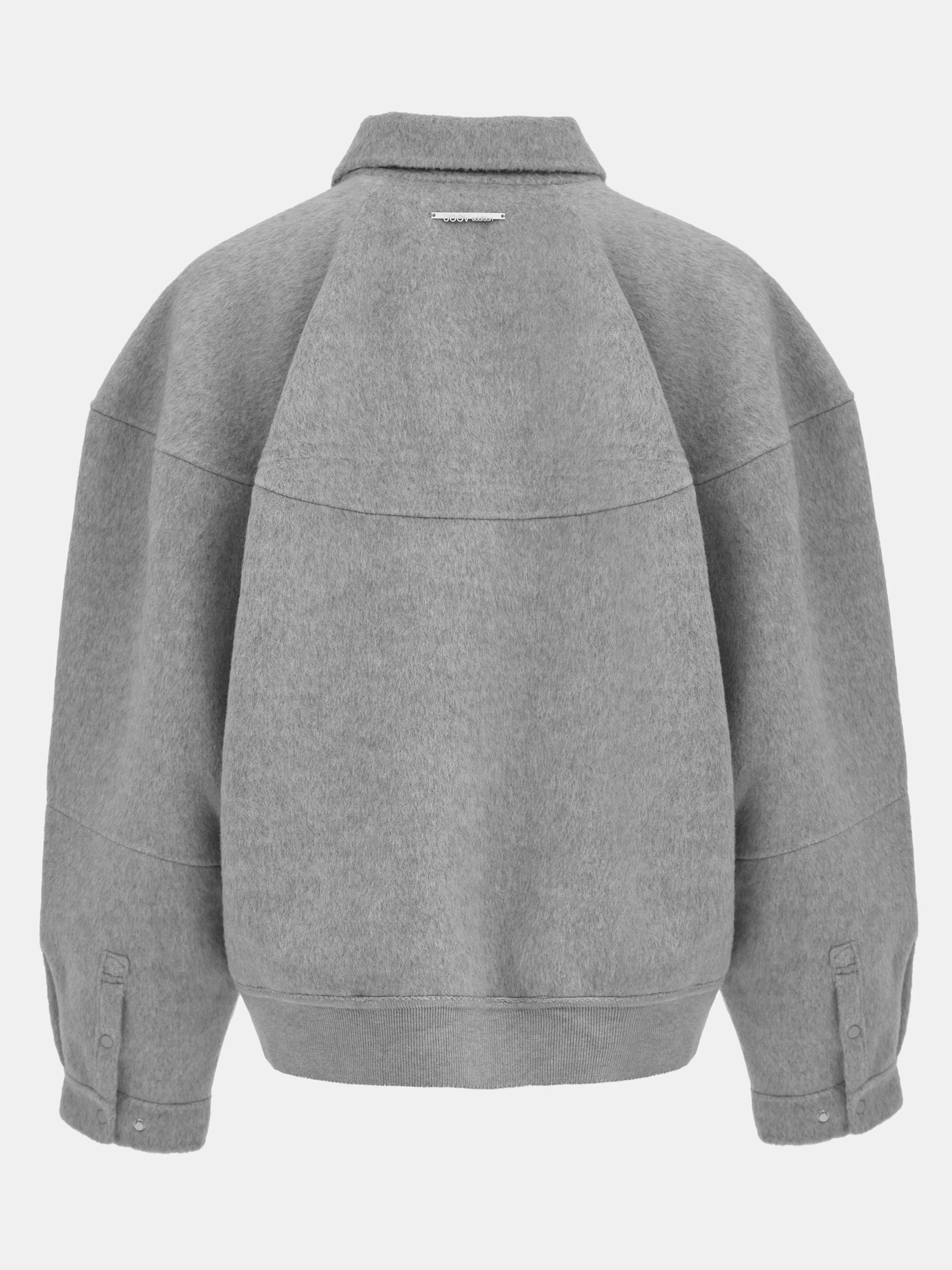 Puff Sleeve Wool Jacket, Light Grey - Image 6