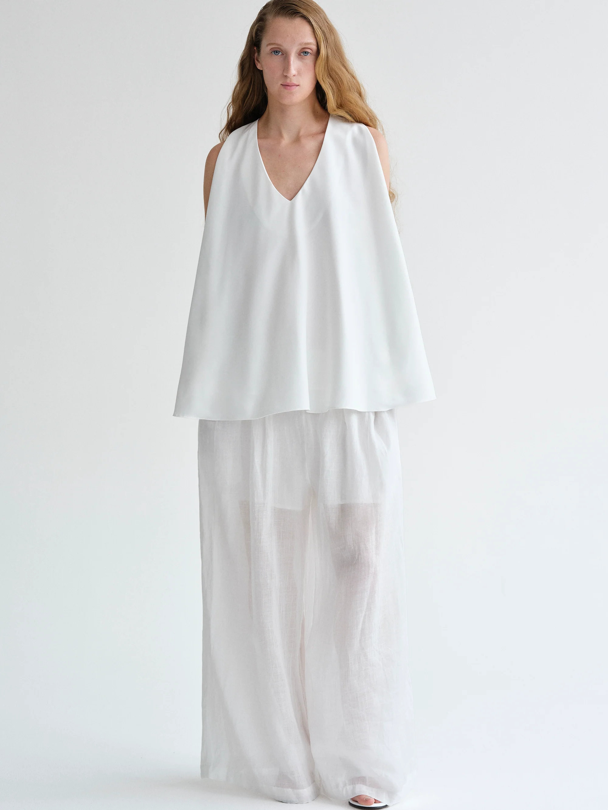 Racerback Satin Top, White - Image 2