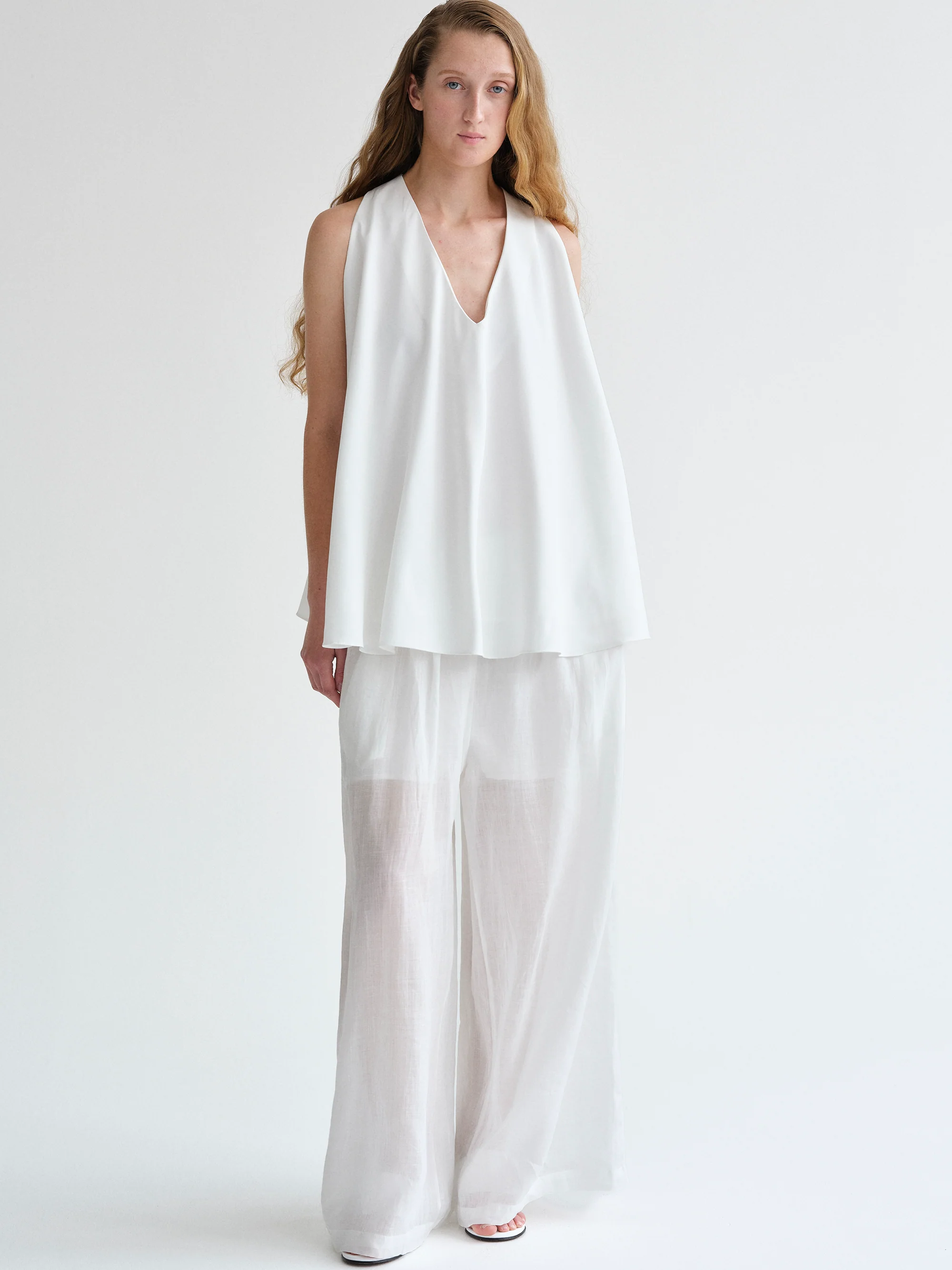 Racerback Satin Top, White - Image 4