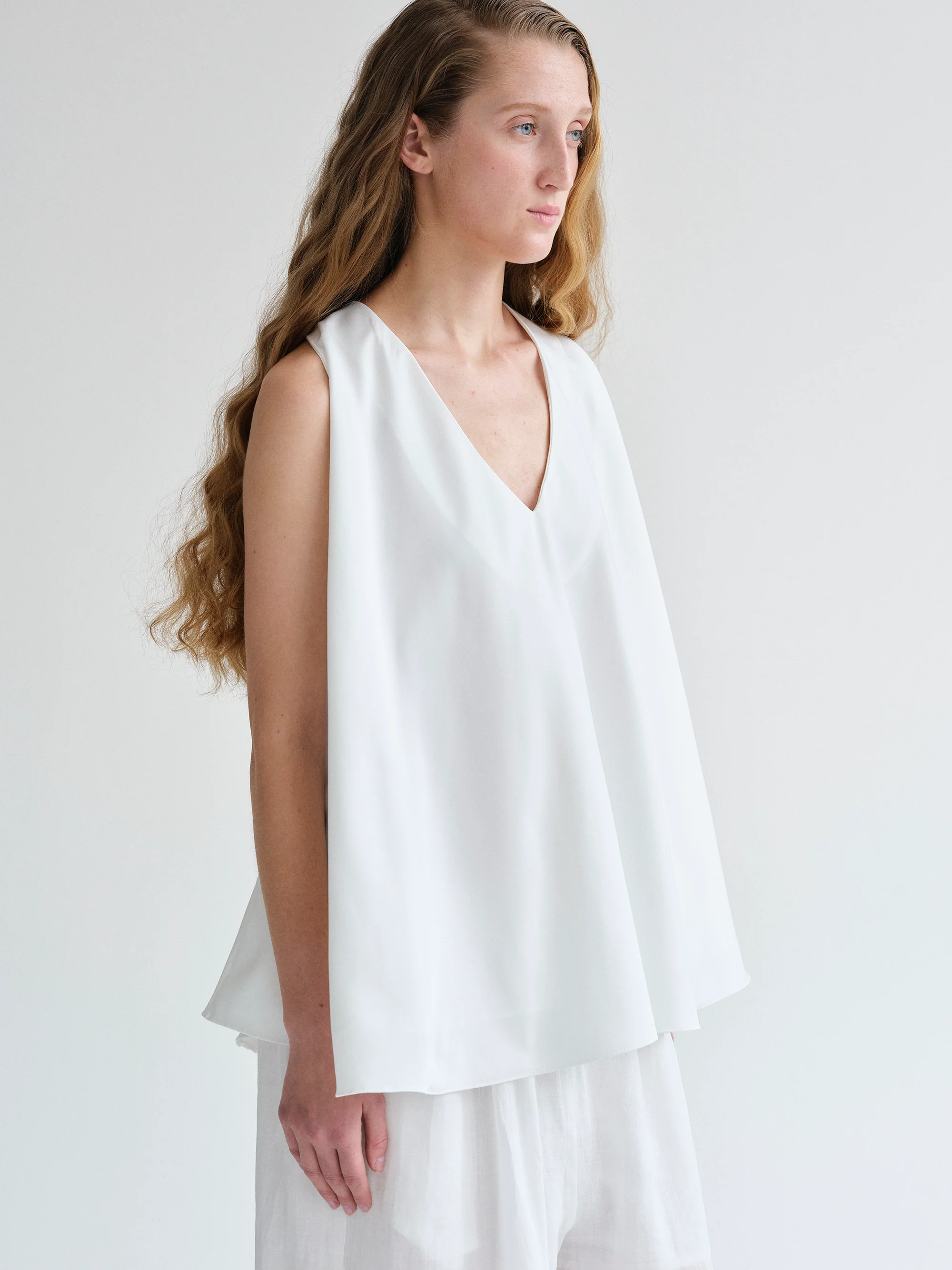 Racerback Satin Top, White - Image 5