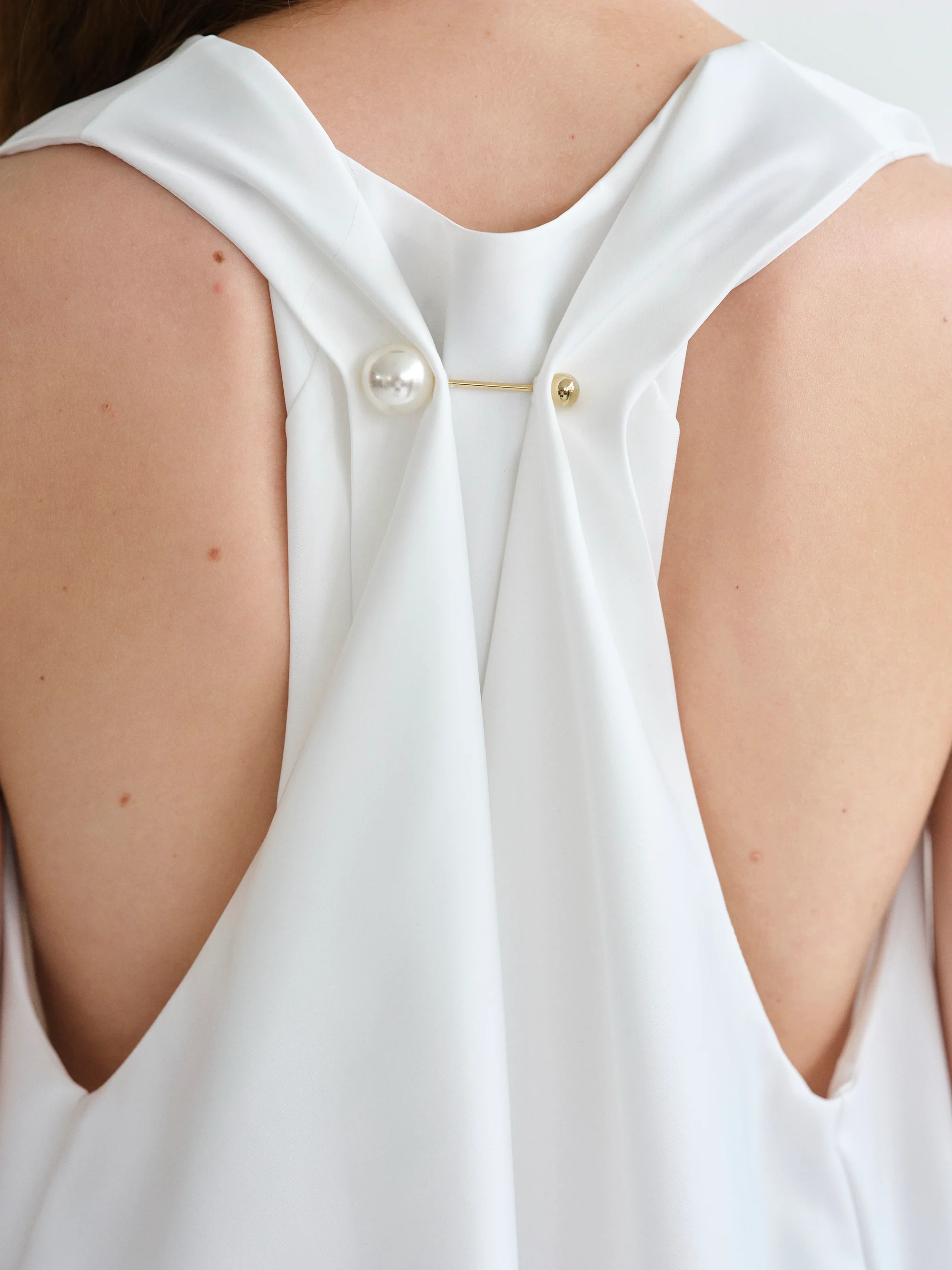 Racerback Satin Top, White - Image 7