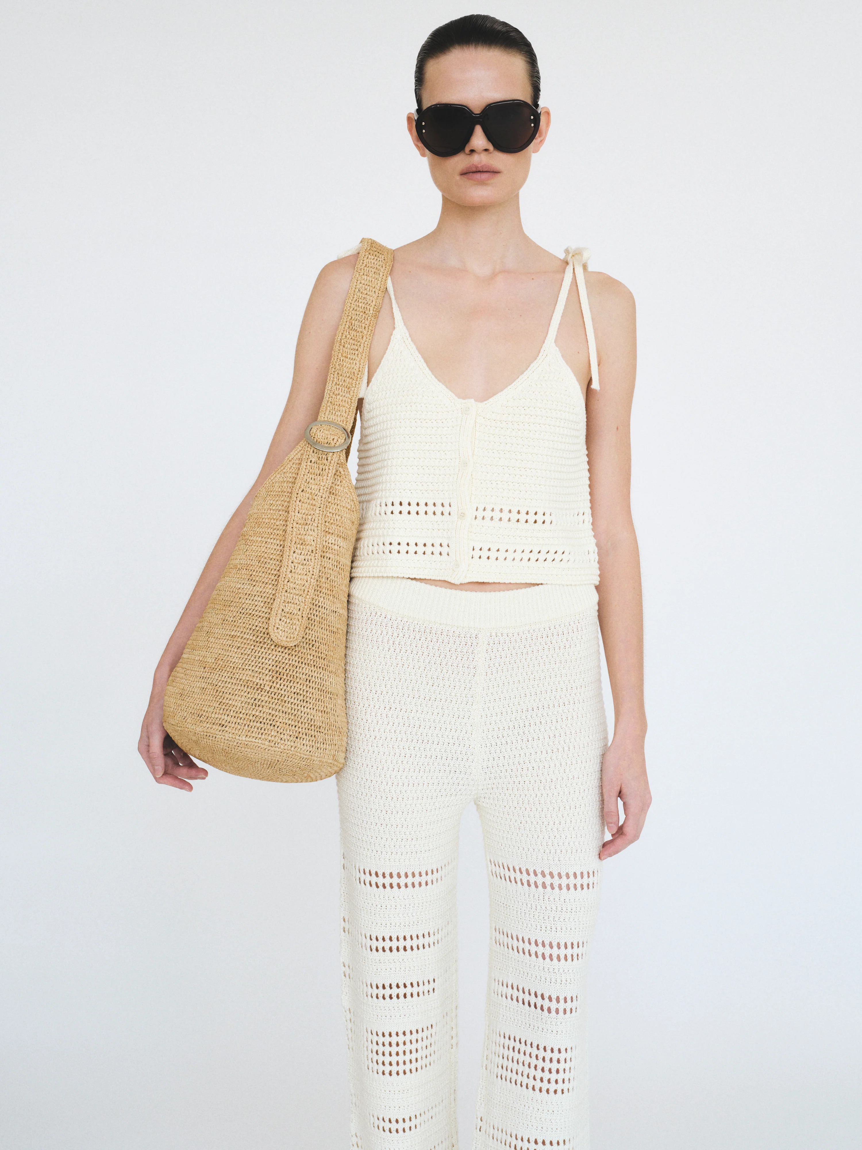 Raffia Bucket Bag, Natural - Image 2