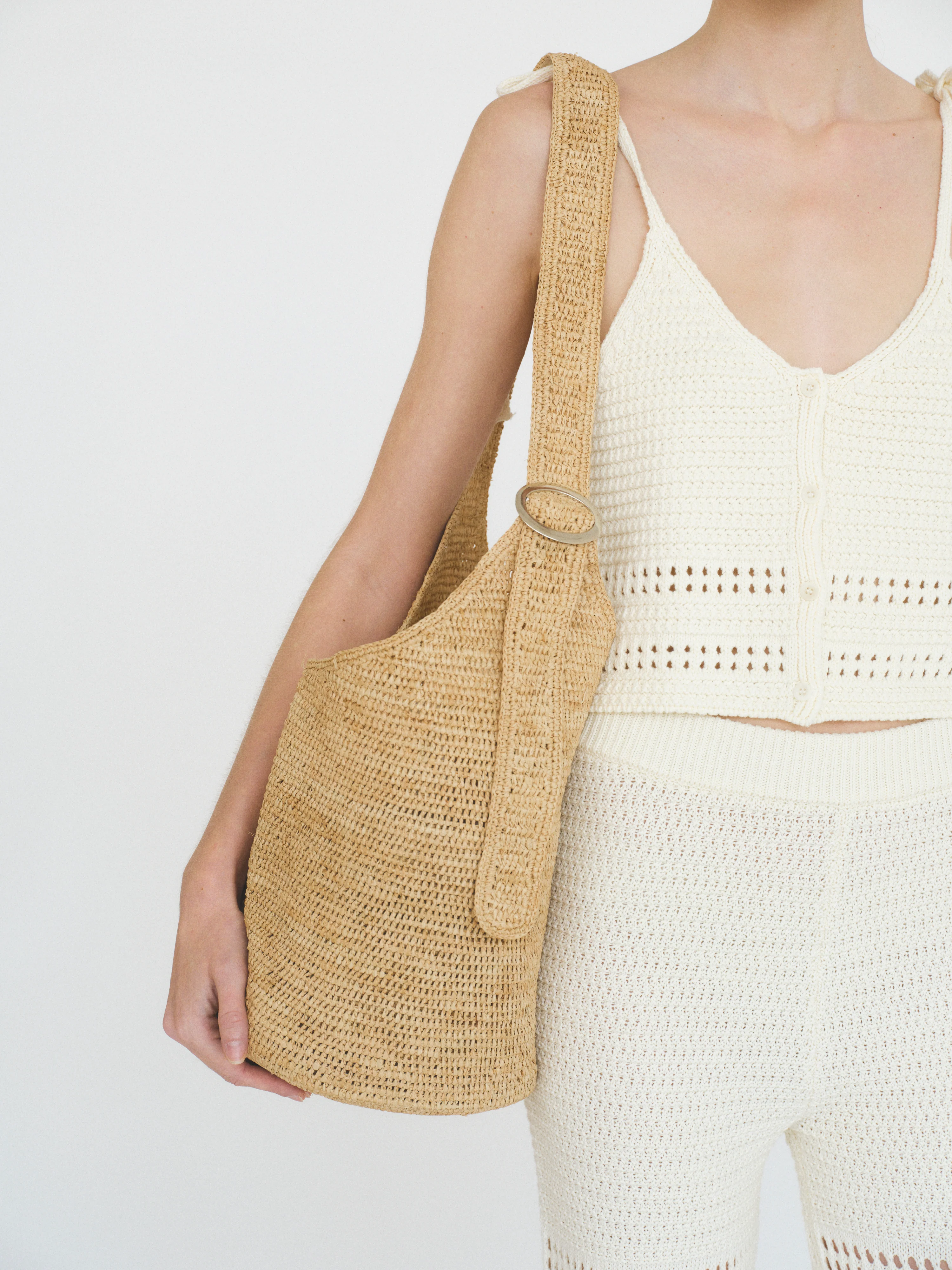 Raffia Bucket Bag, Natural - Image 3