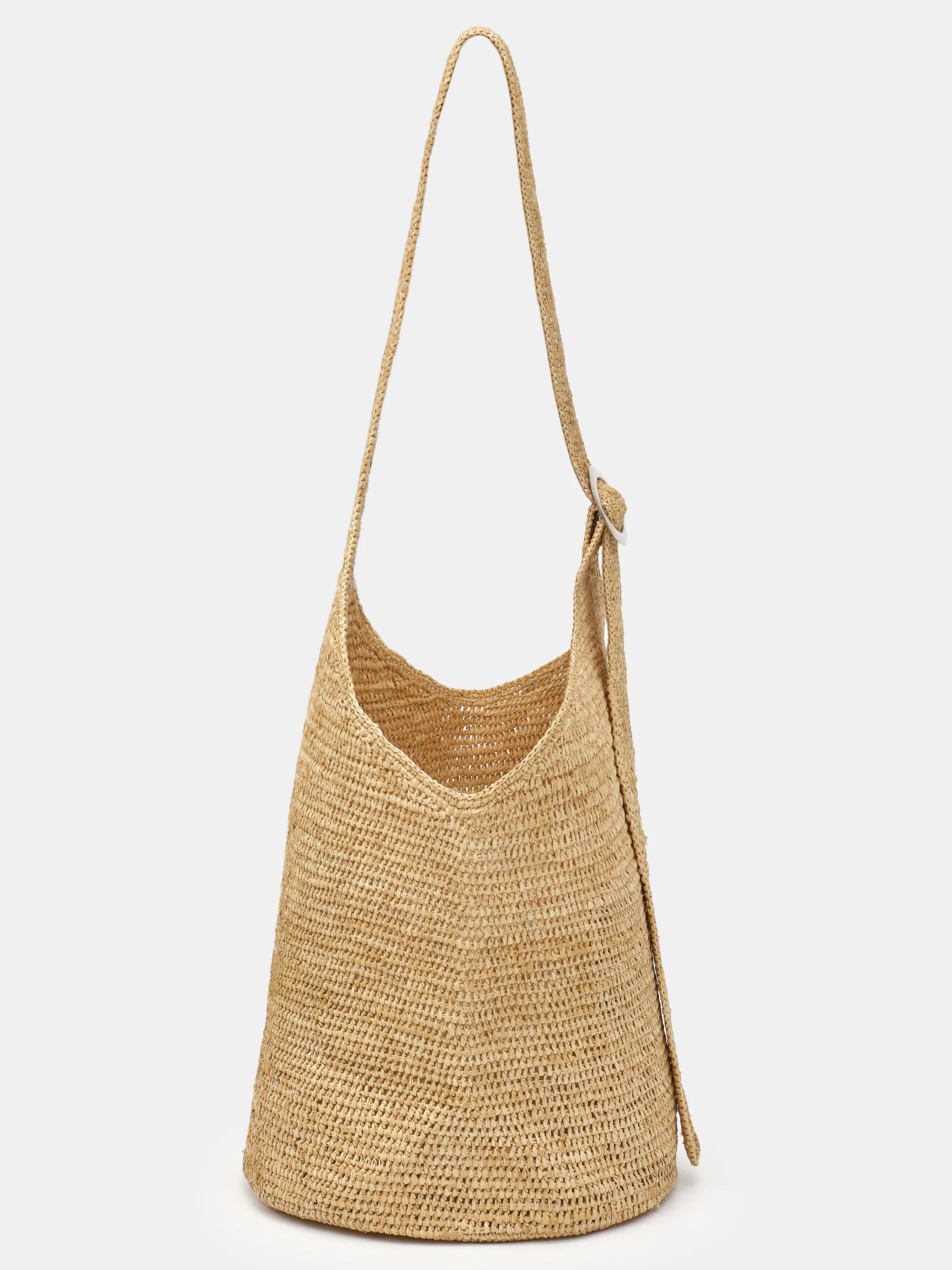 Raffia Bucket Bag, Natural - Image 7