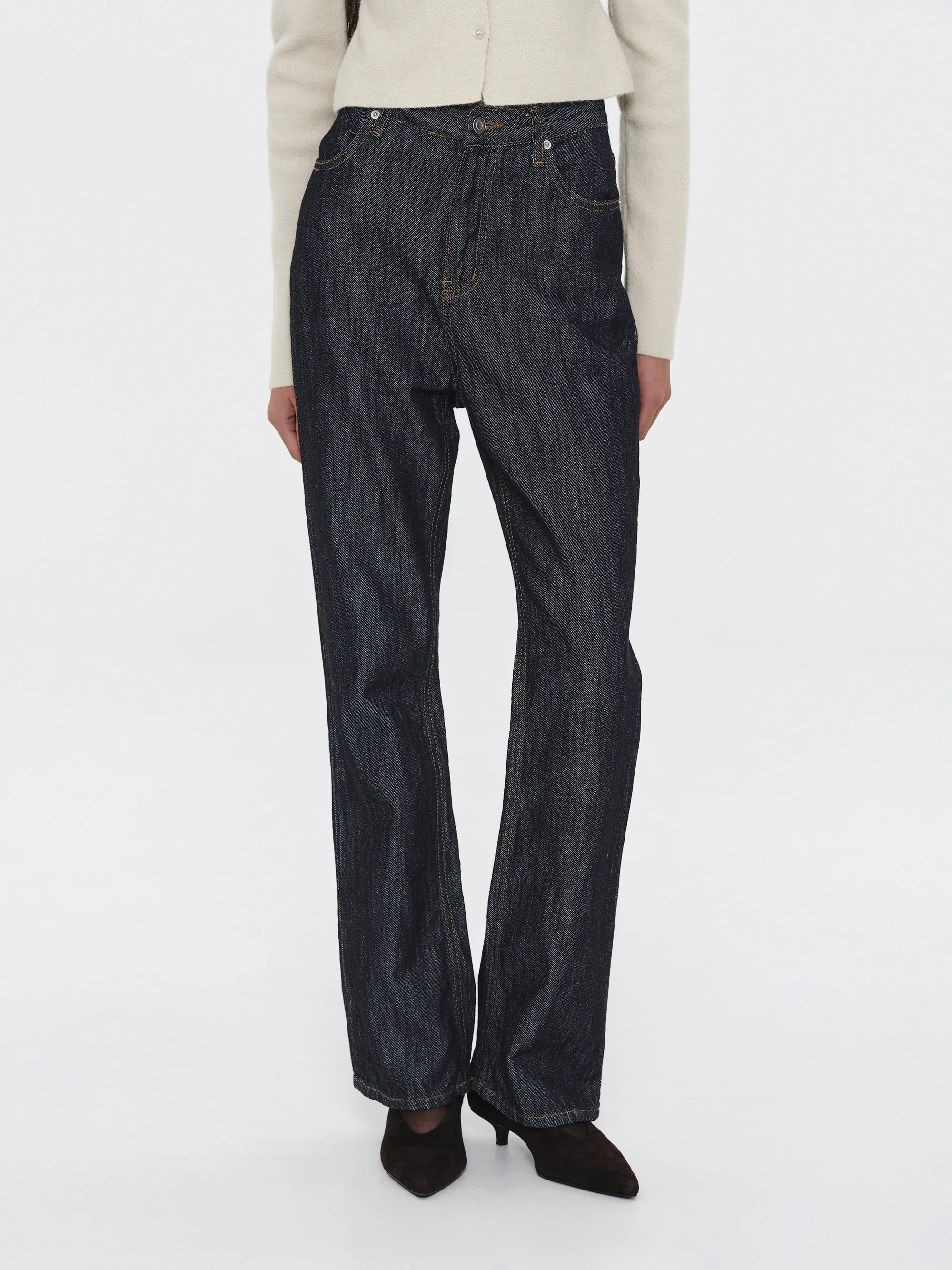 Raw Denim Slim Jeans, Indigo
