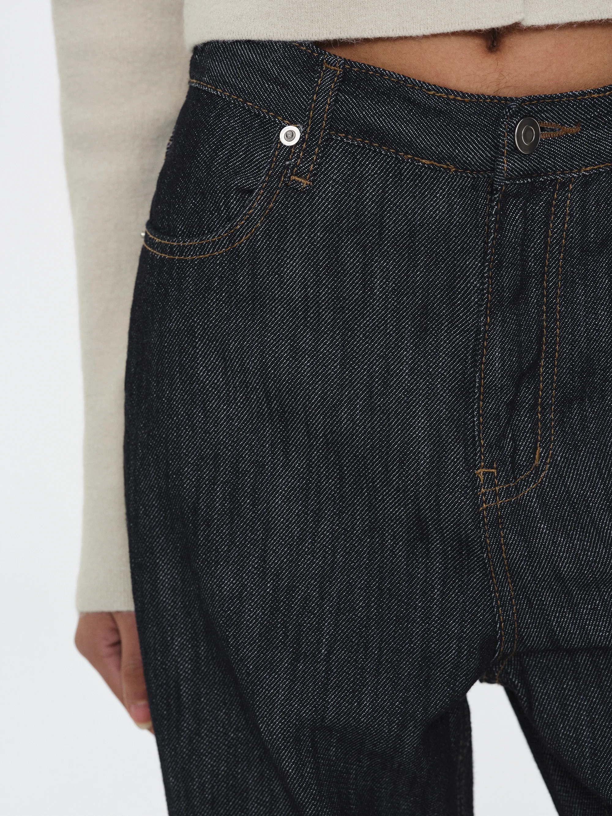 Raw Denim Slim Jeans, Indigo - Image 2