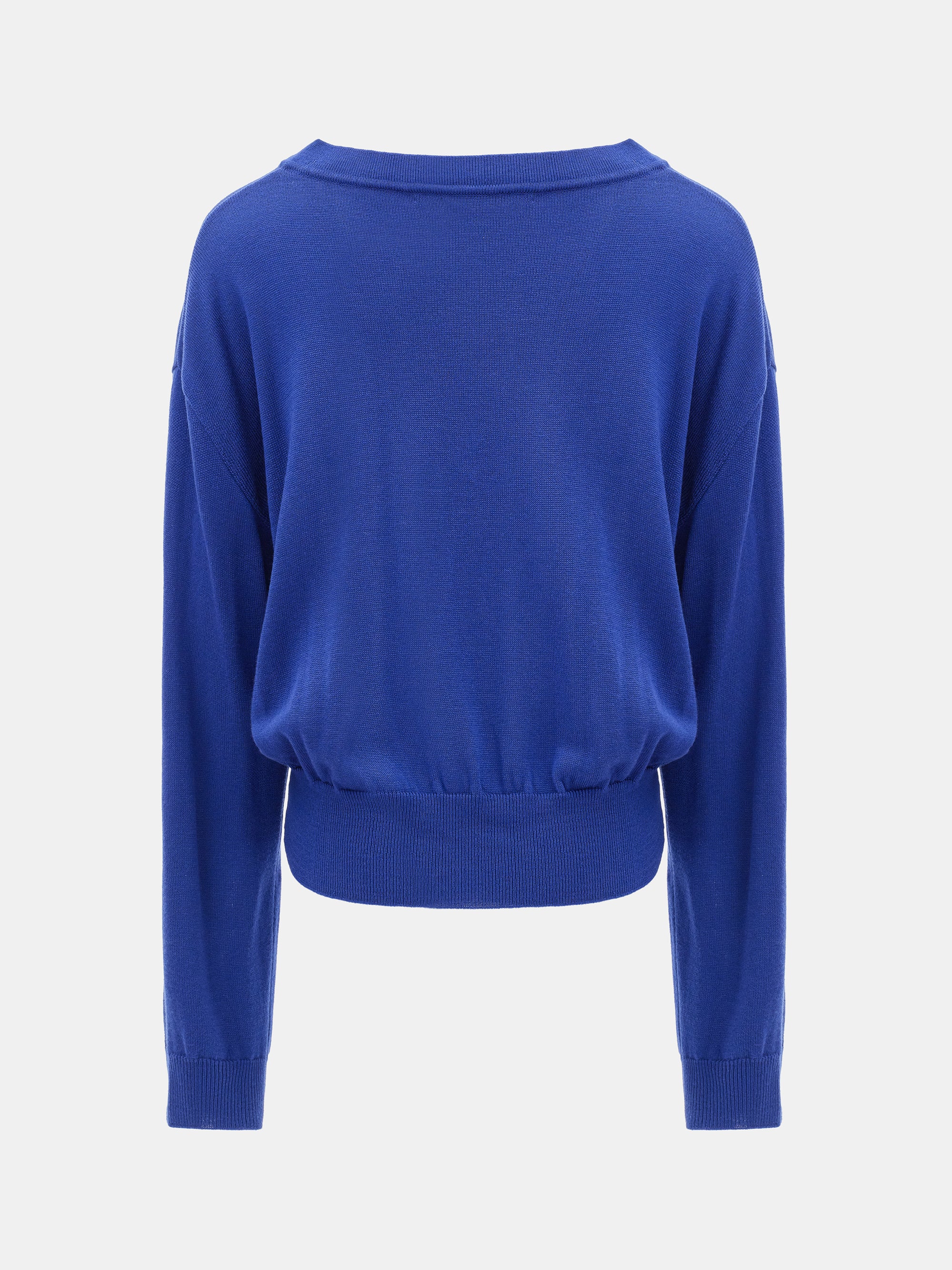 Refined V-Neck Sweater, Blue - Image 6