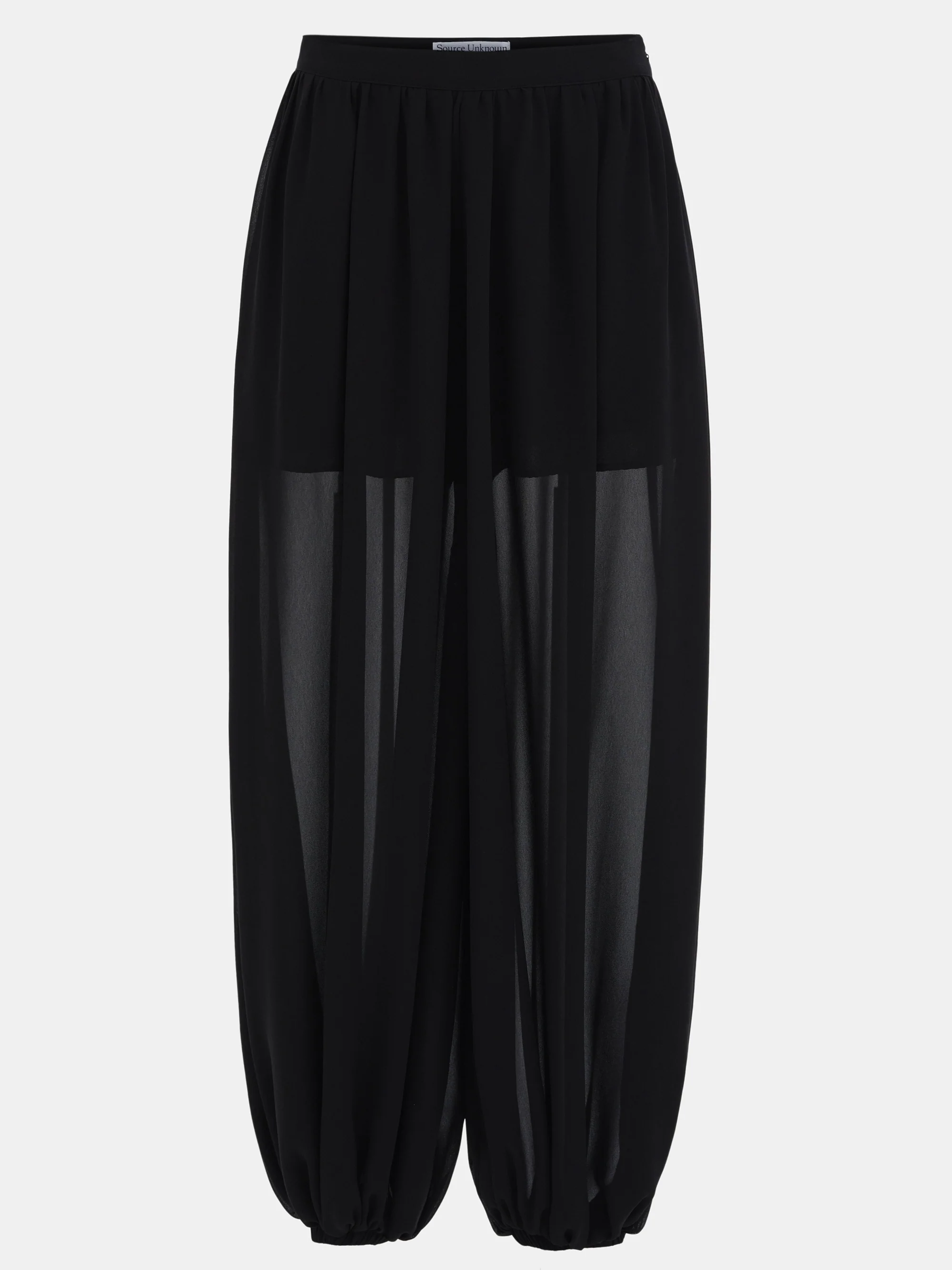 Reifa Semi-Sheer Balloon Trousers, Black - Image 8