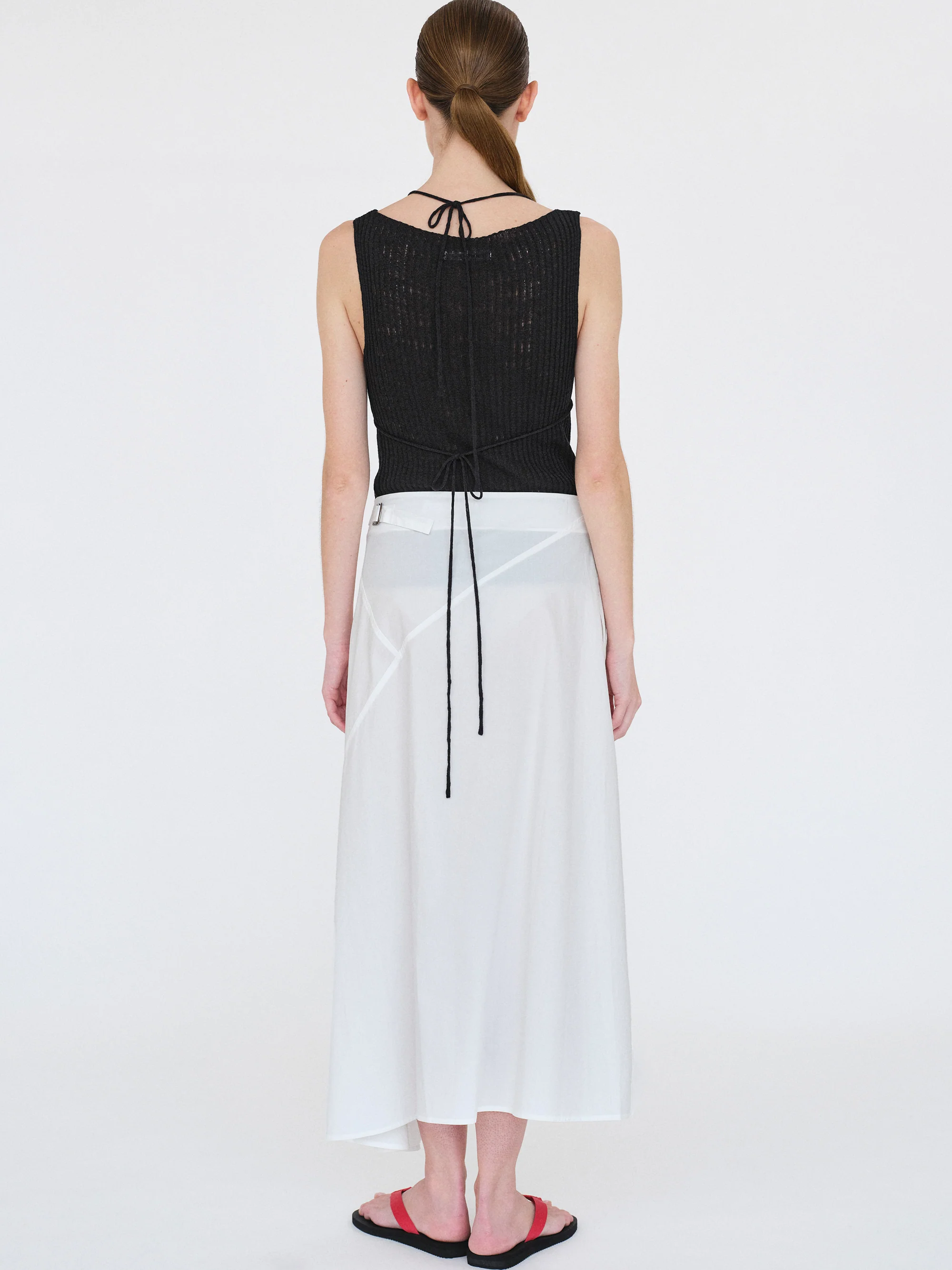 Reine Dual-Layer Knit Top, Black - Image 8