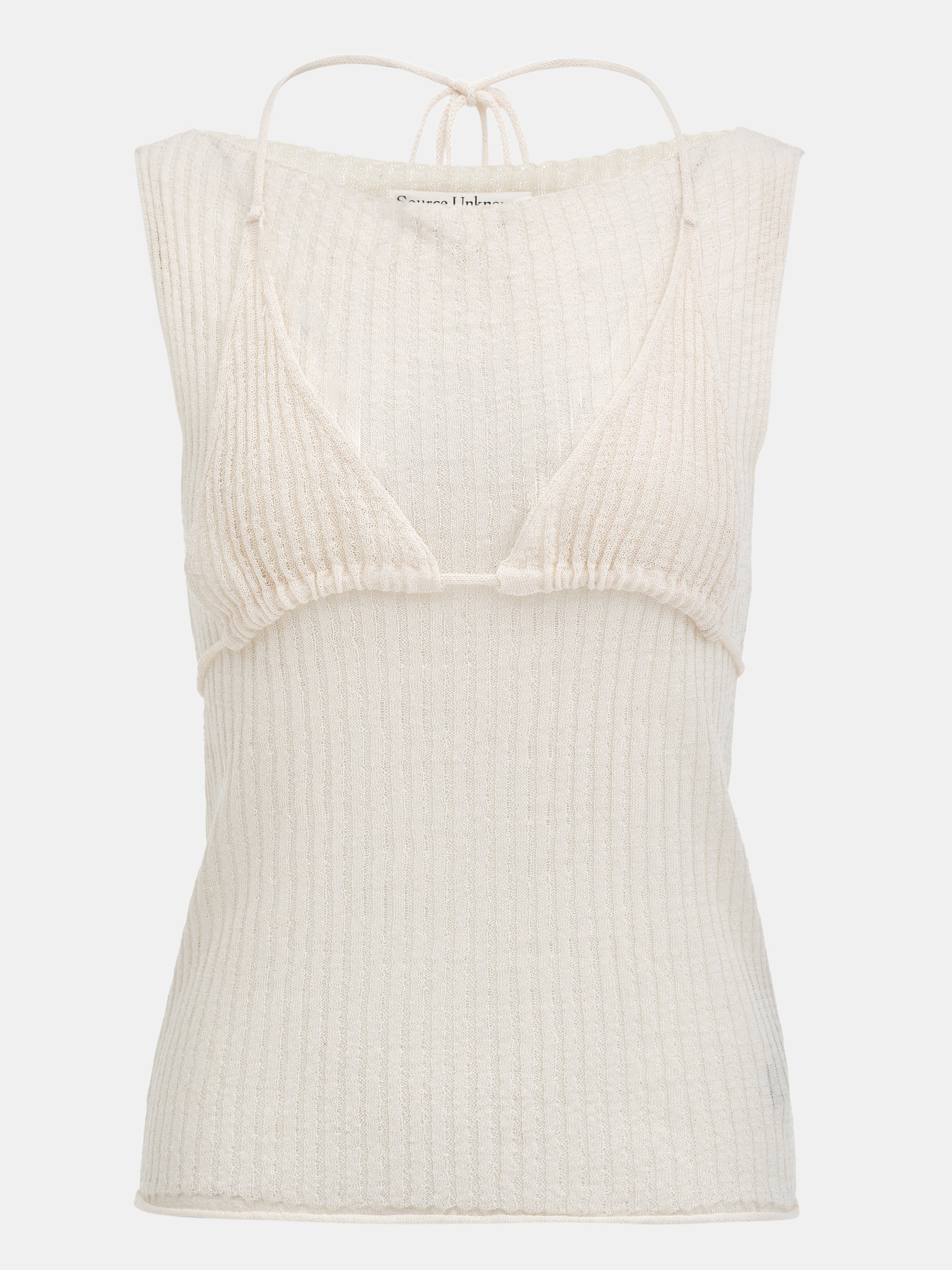 Reine Dual-Layer Knit Top, Ivory - Image 8