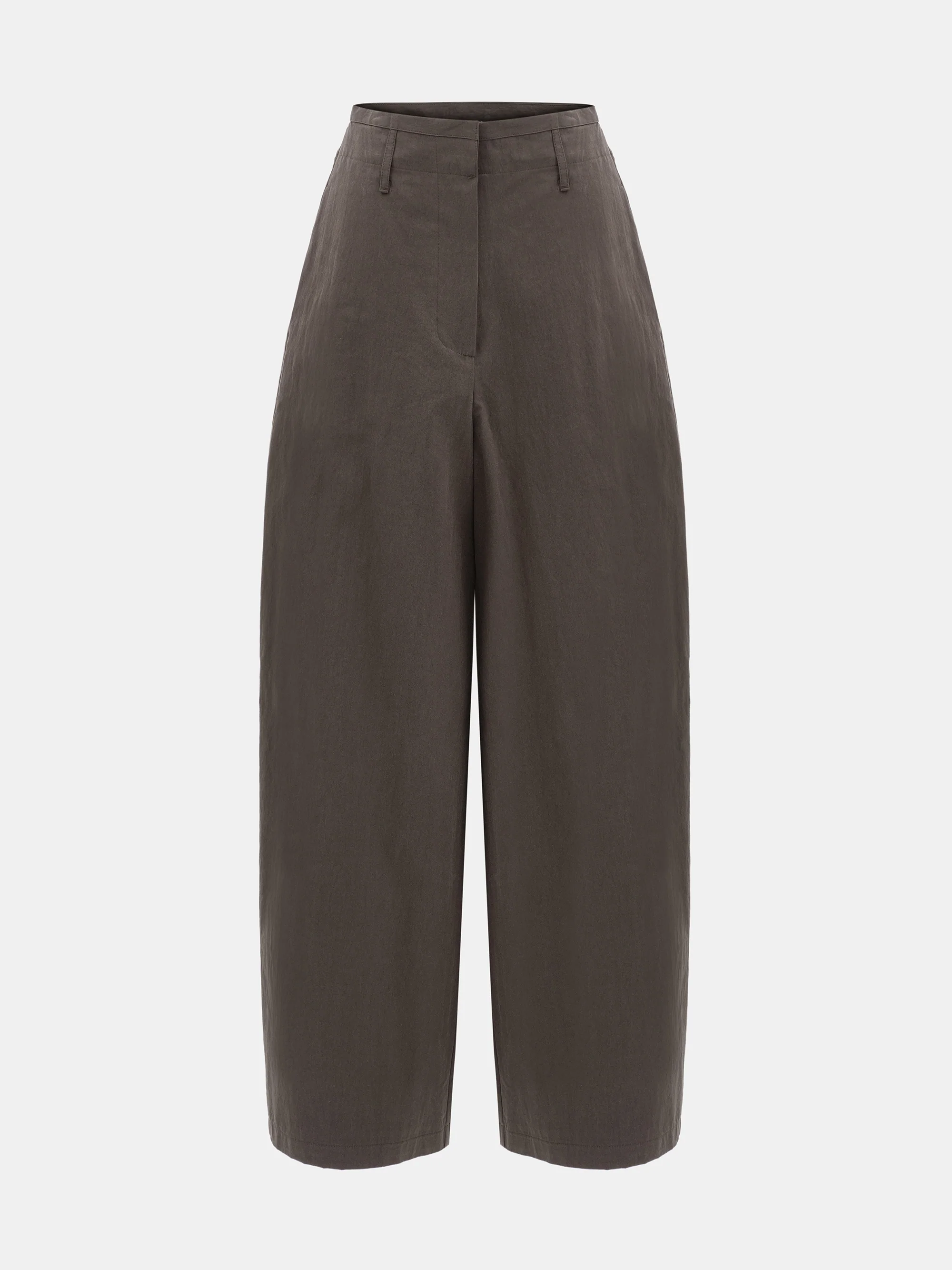 Relaxed Barrel-Leg Trousers, Brown - Image 5
