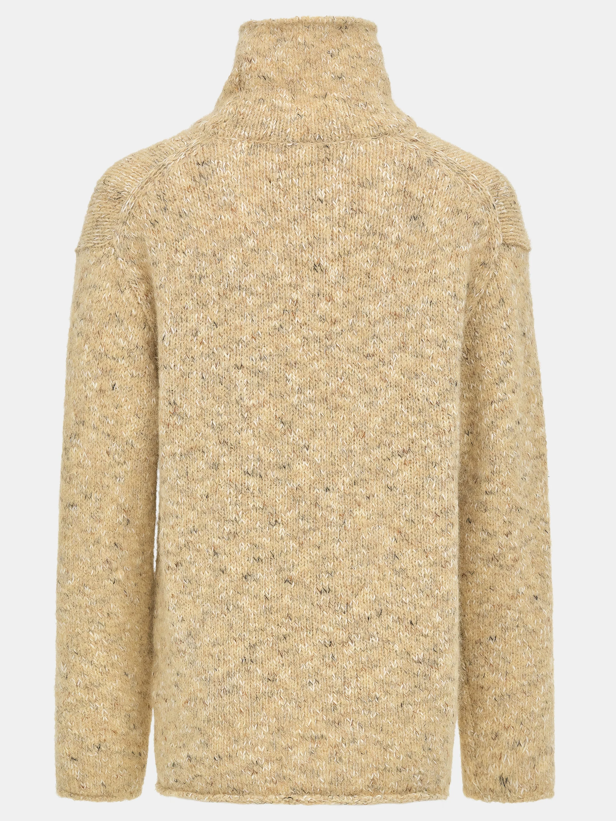 Relaxed Melange Turtleneck, Beige - Image 6
