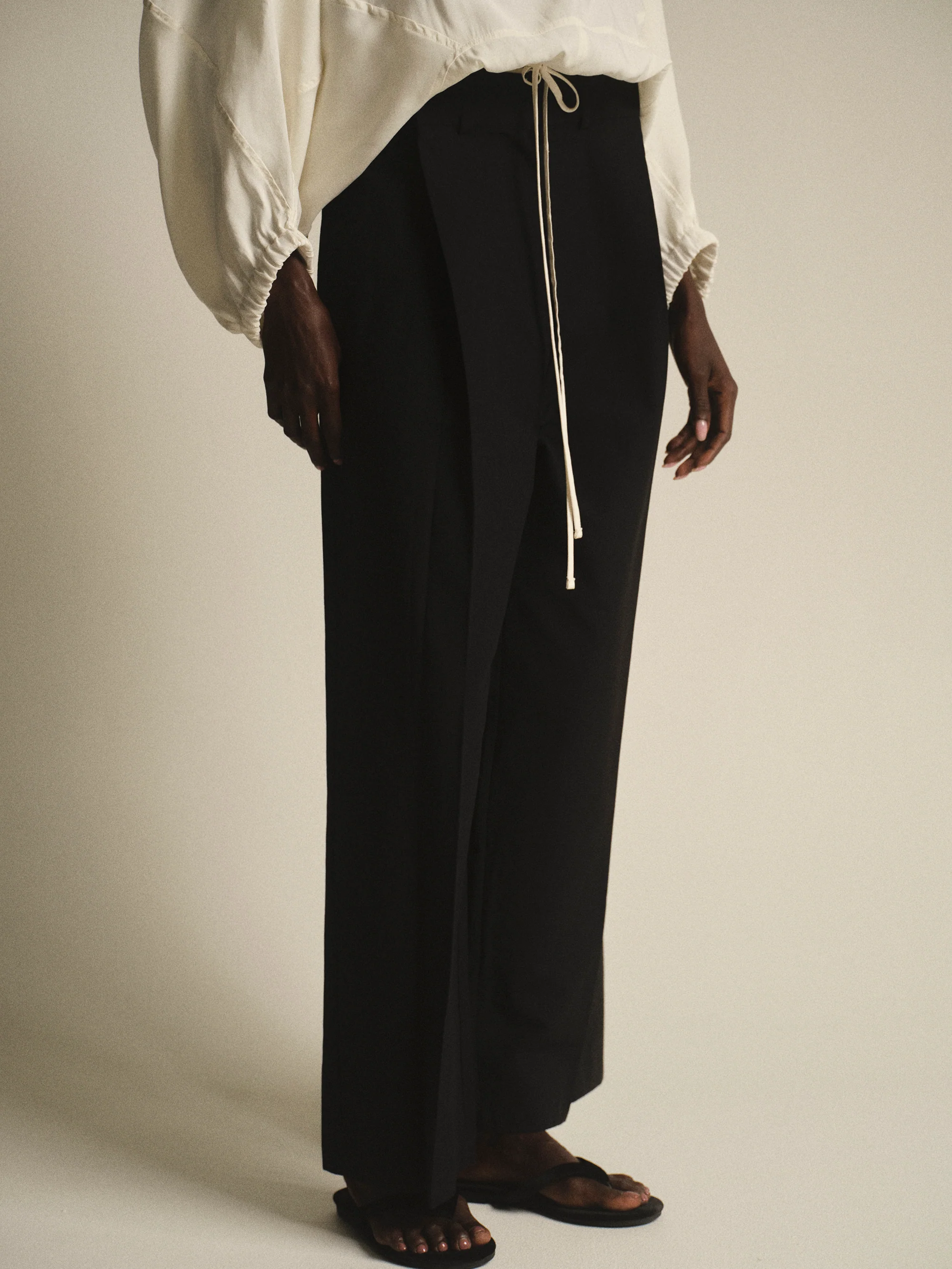 Relaxed Pleated Chinos, Black - Image 2