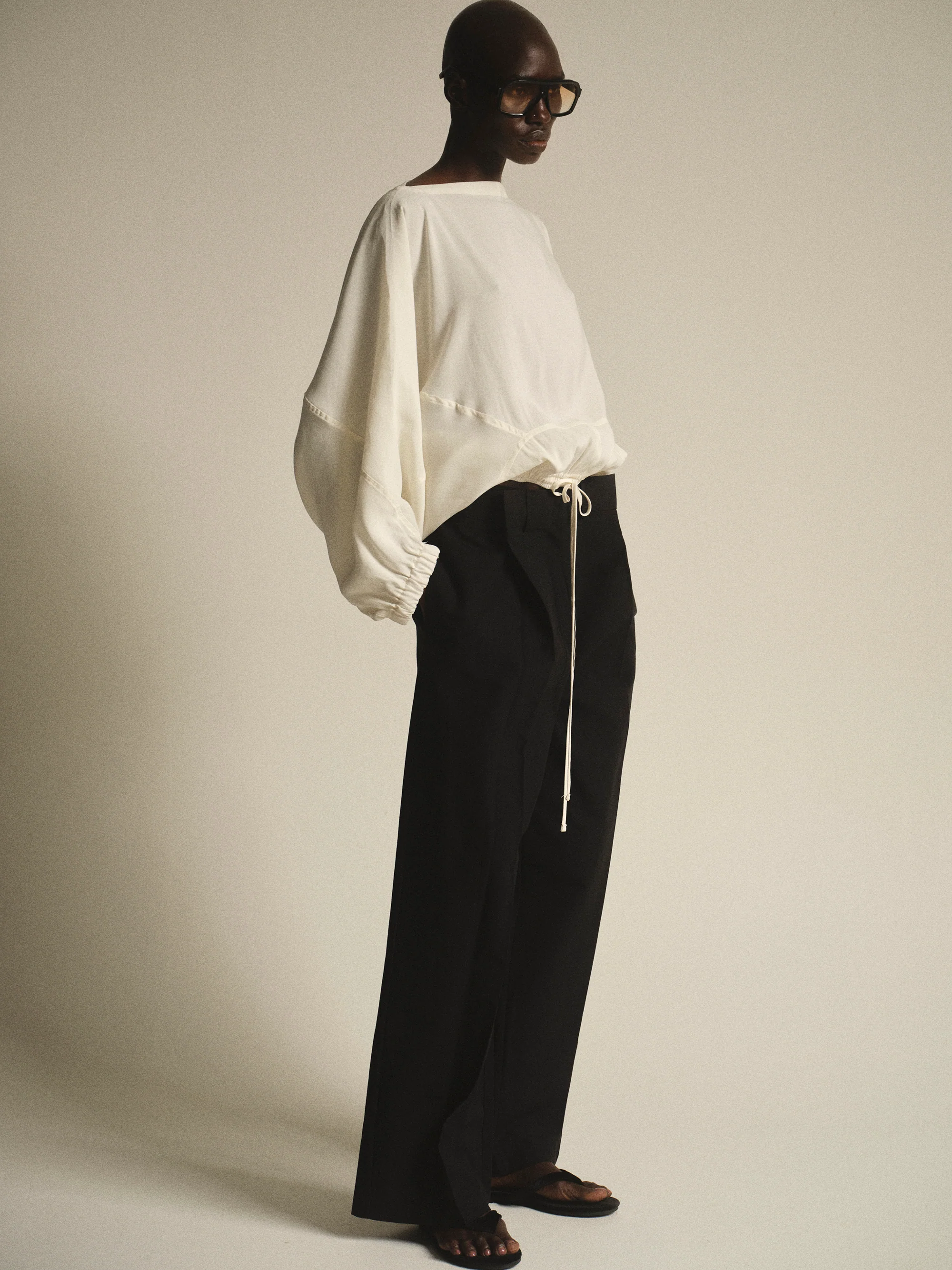 Relaxed Pleated Chinos, Black - Image 3
