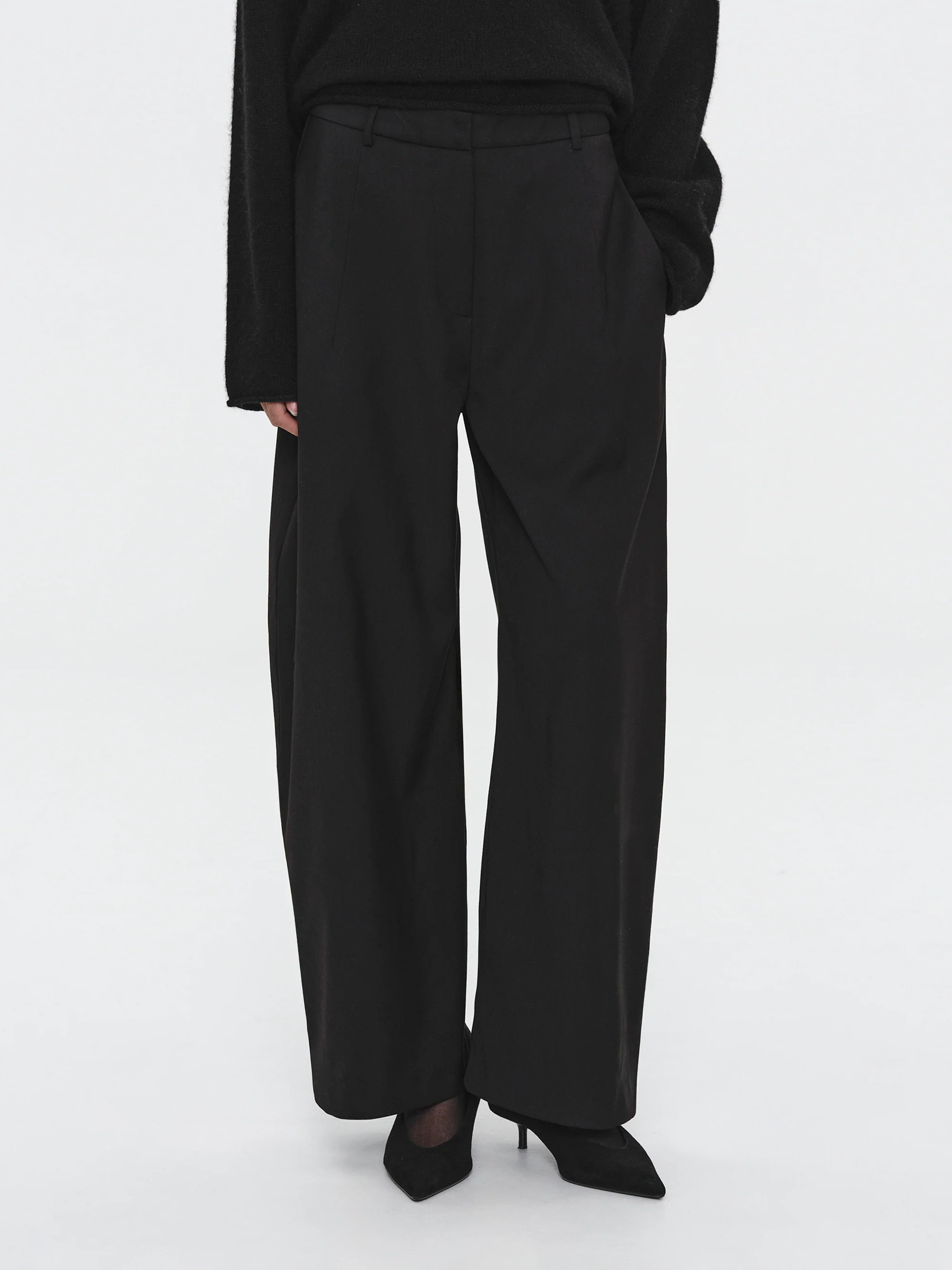 Relaxed Tailored Trousers, Black