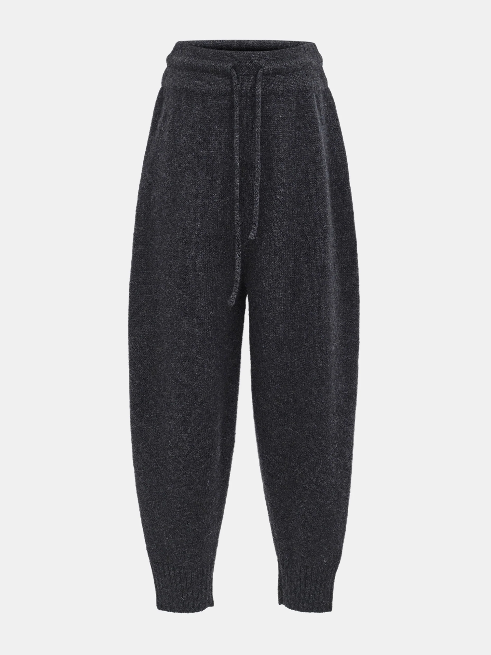 Relaxed Wool-Blend Lounge Knit Pants, Charcoal - Image 5