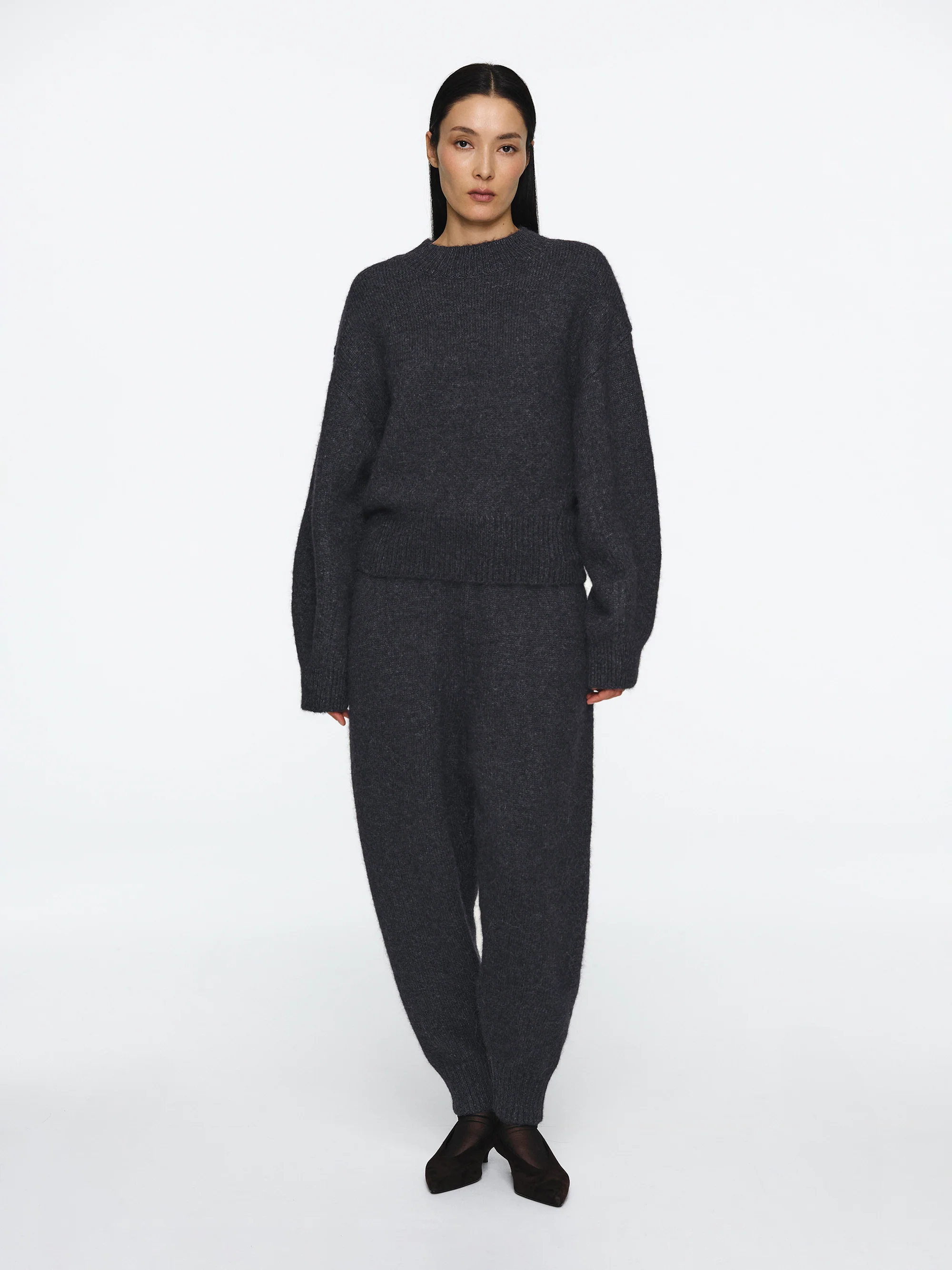 Relaxed Wool-Blend Sweater, Charcoal - Image 3