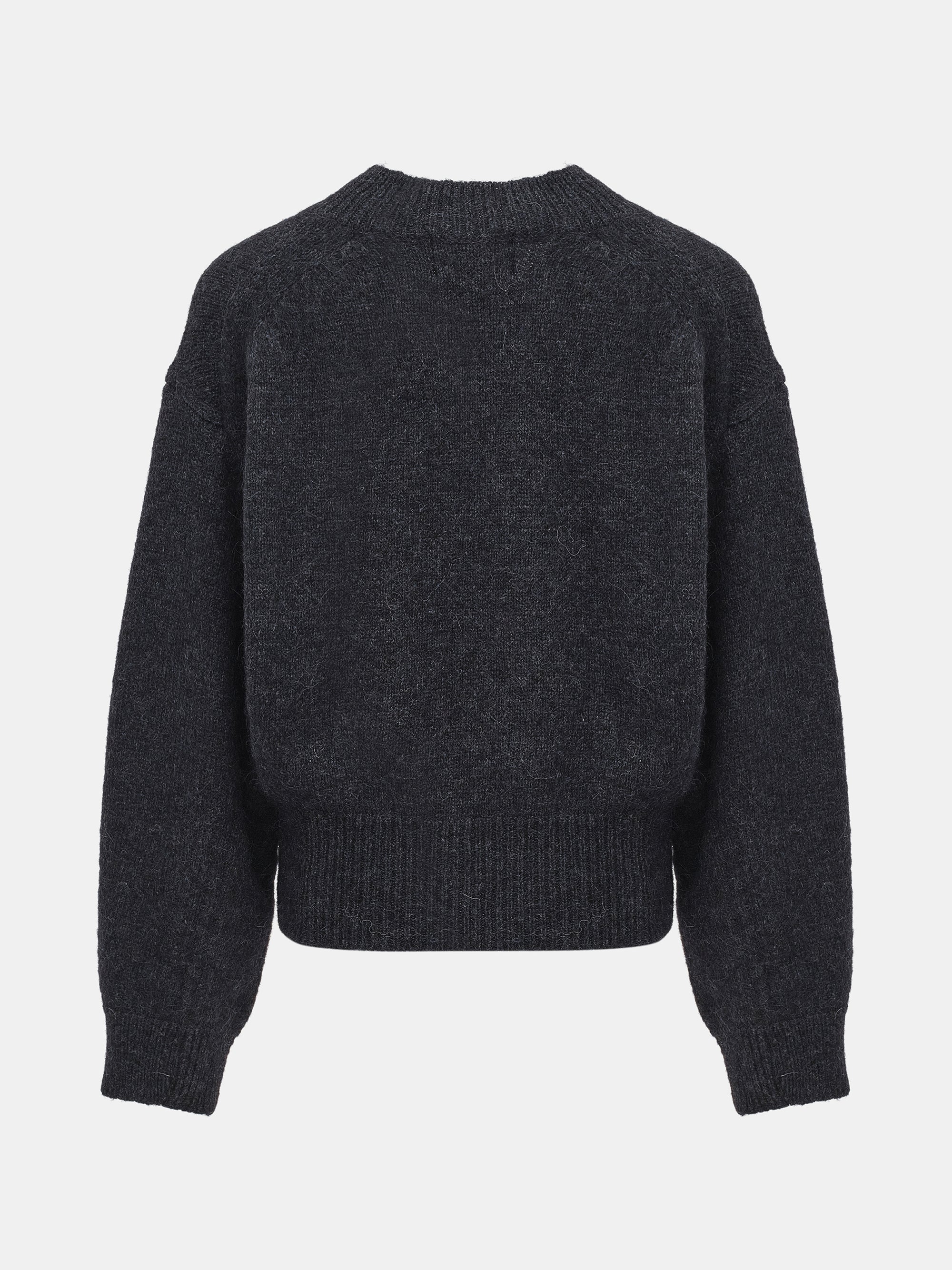 Relaxed Wool-Blend Sweater, Charcoal - Image 6